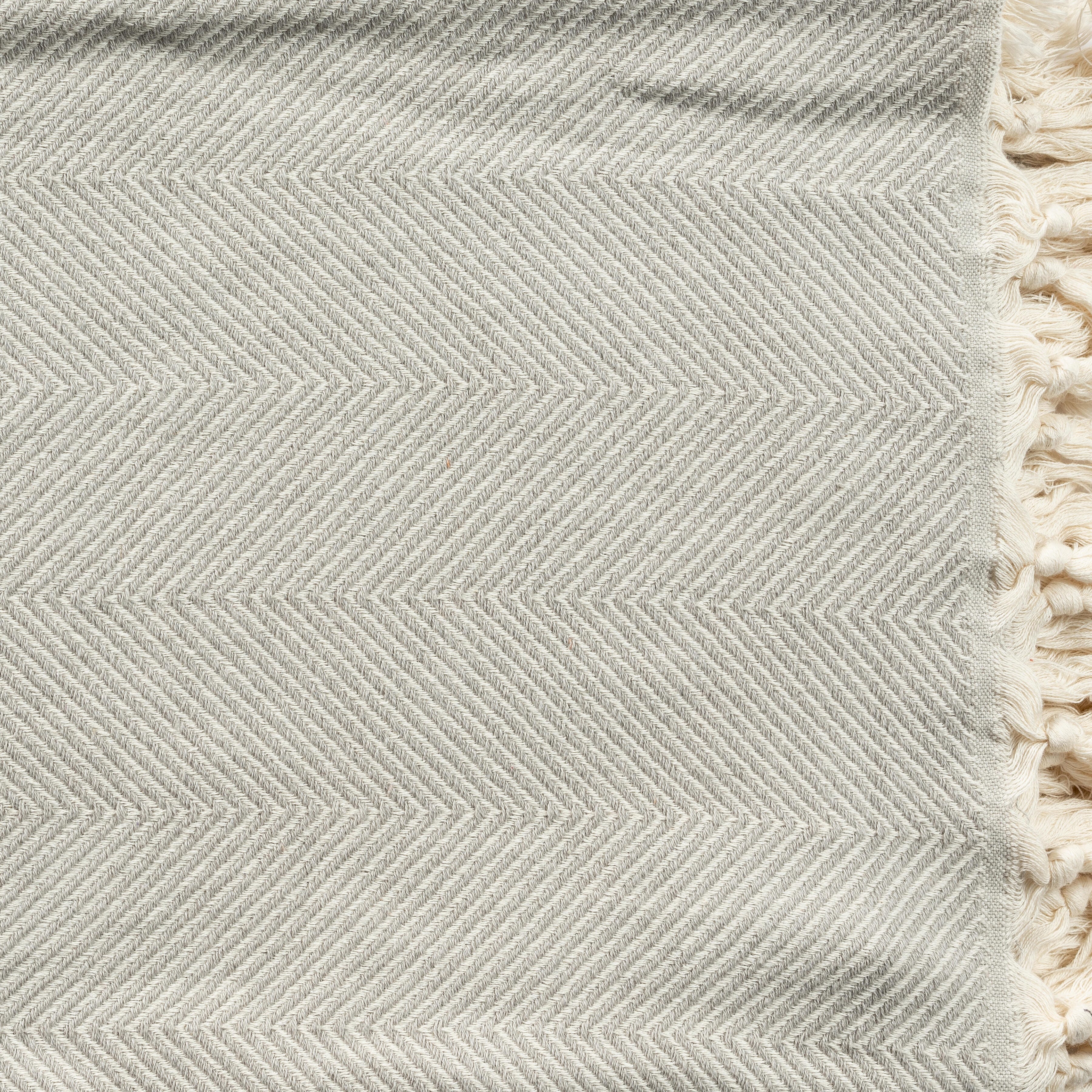 Avery Herringbone Throw Blanket, Gray, large