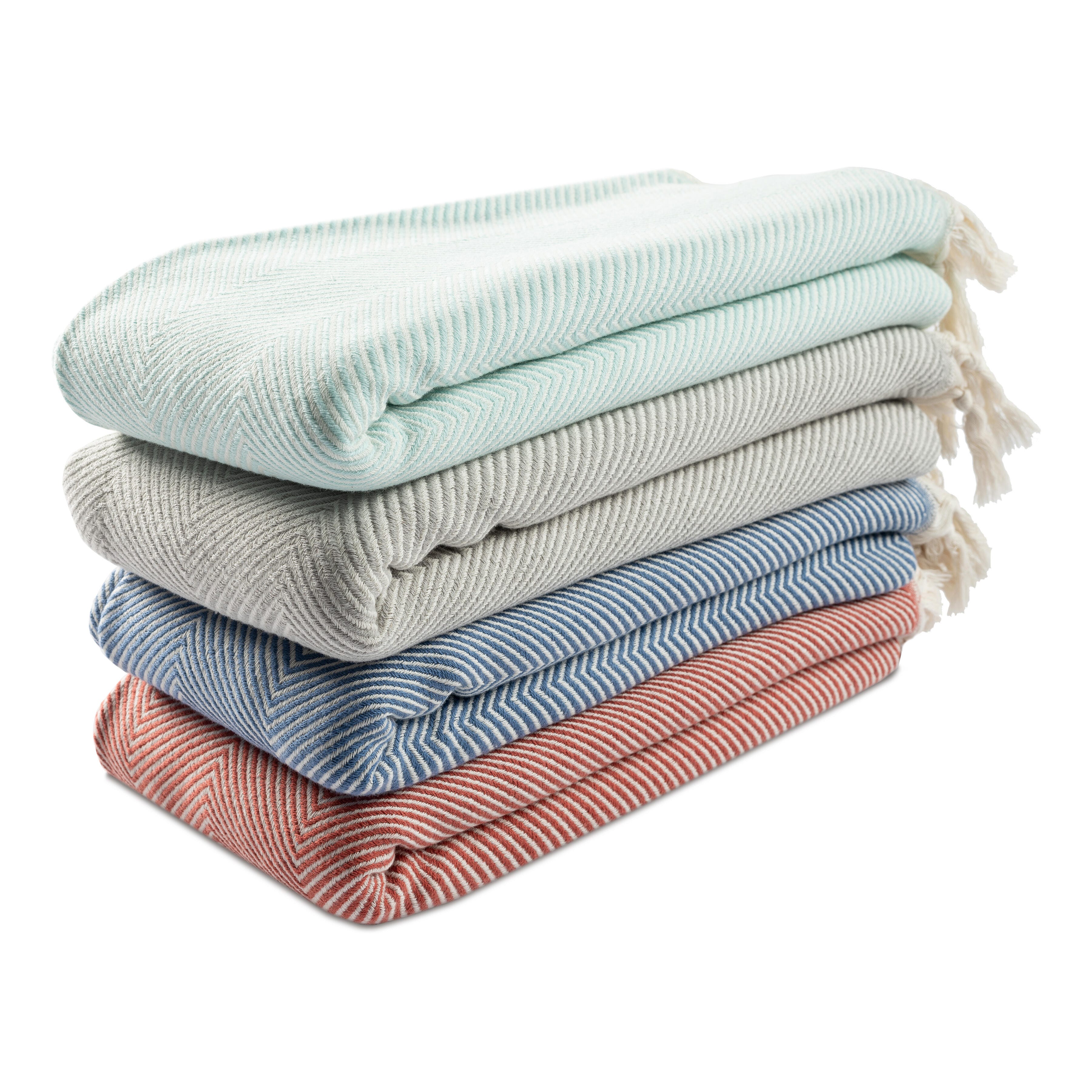 Avery Herringbone Throw Blanket, Gray, large