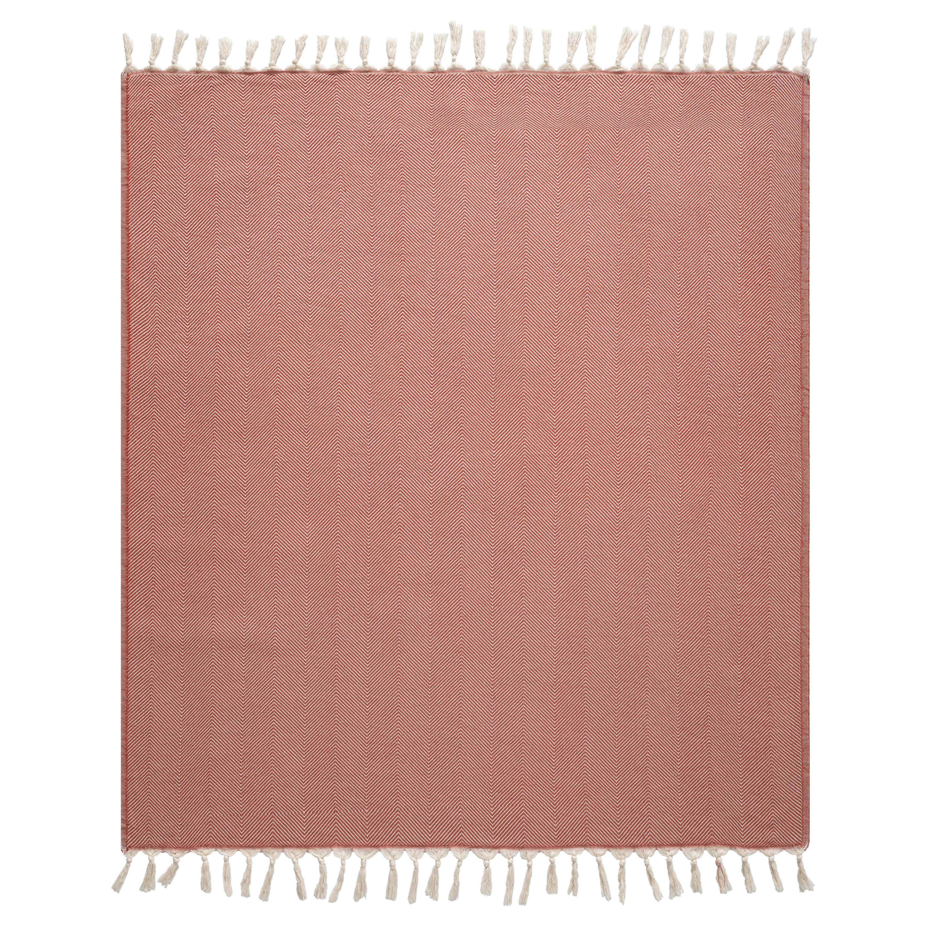 Avery Herringbone Throw Blanket, Orange, large