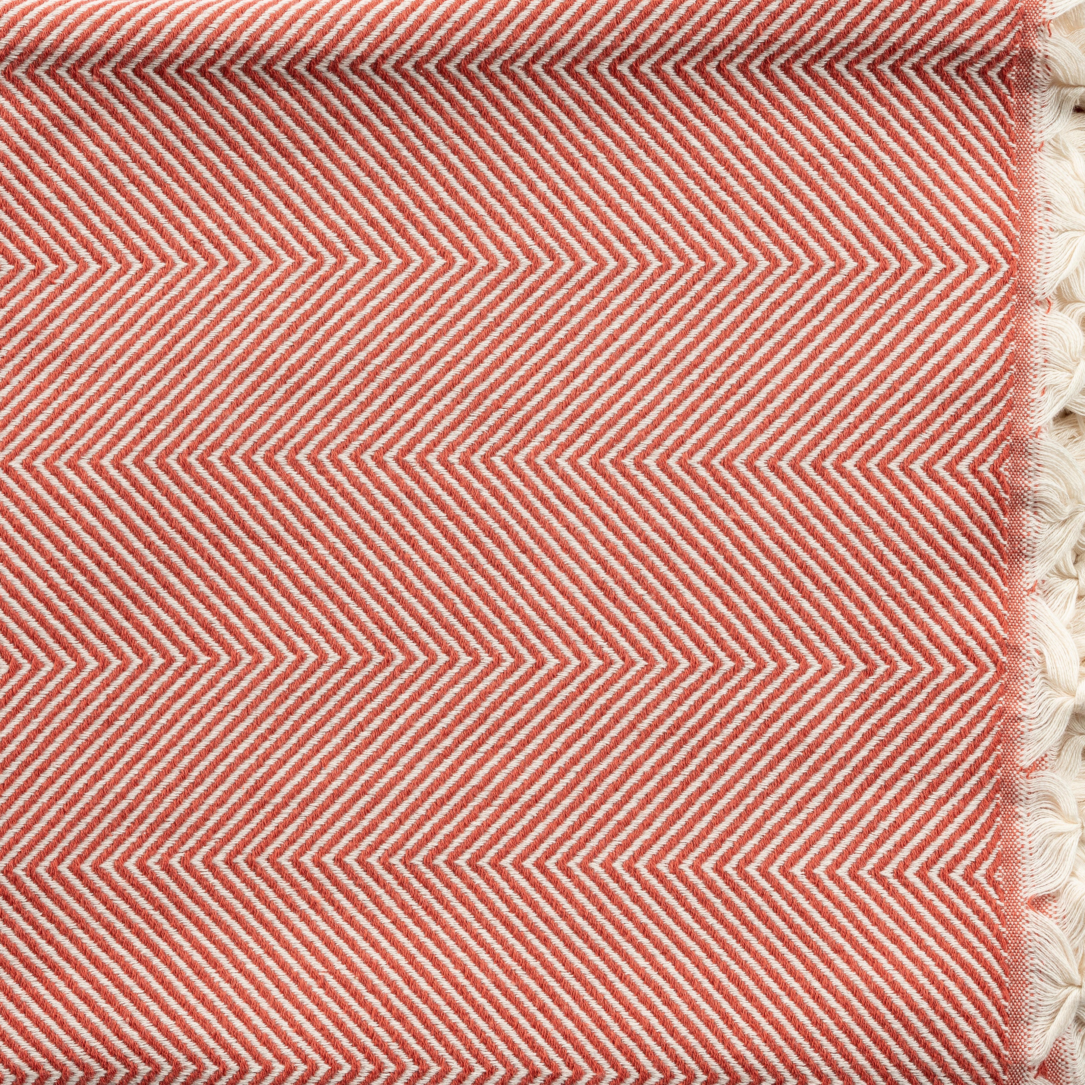 Avery Herringbone Throw Blanket, Orange, large