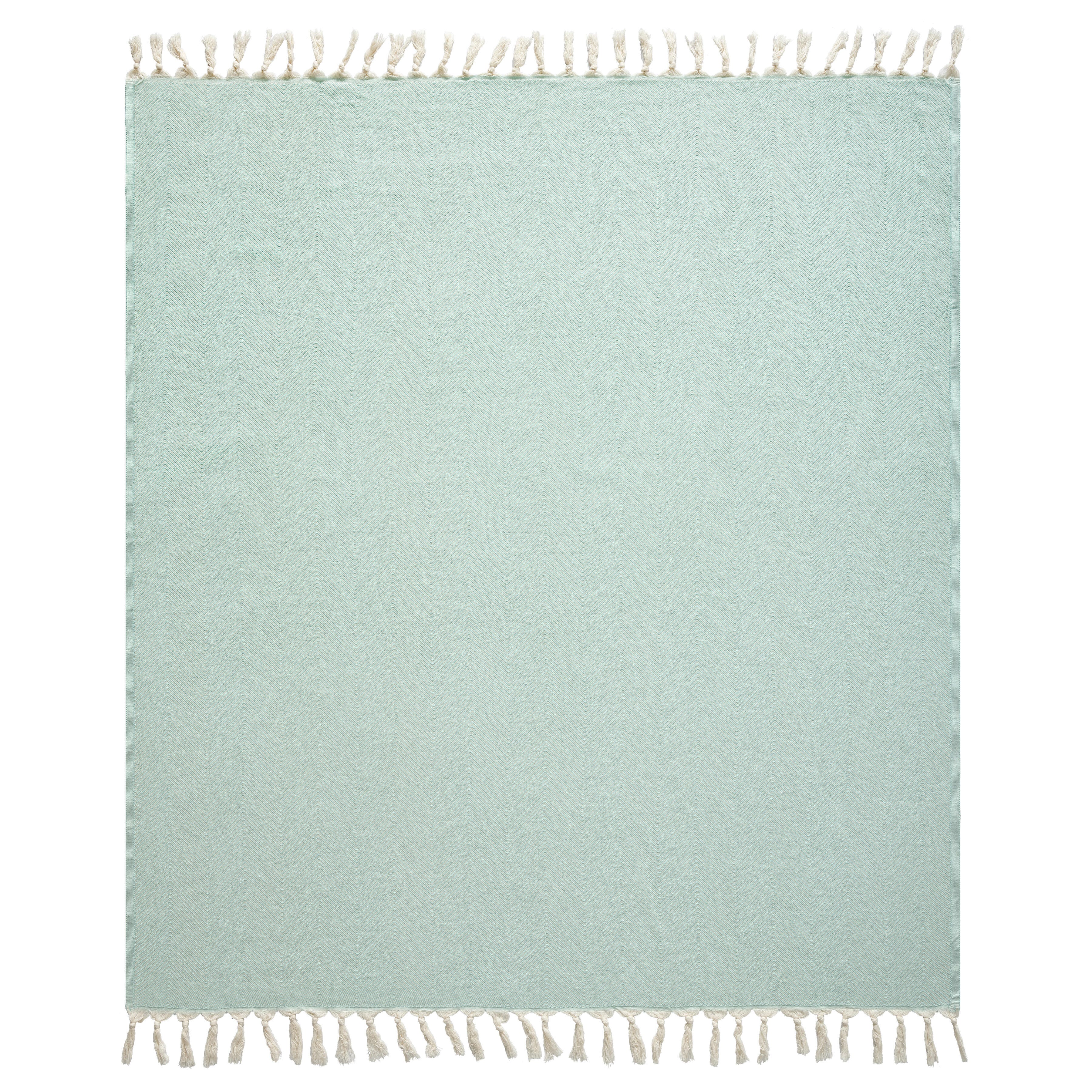 Avery Herringbone Throw Blanket, Light Blue, large
