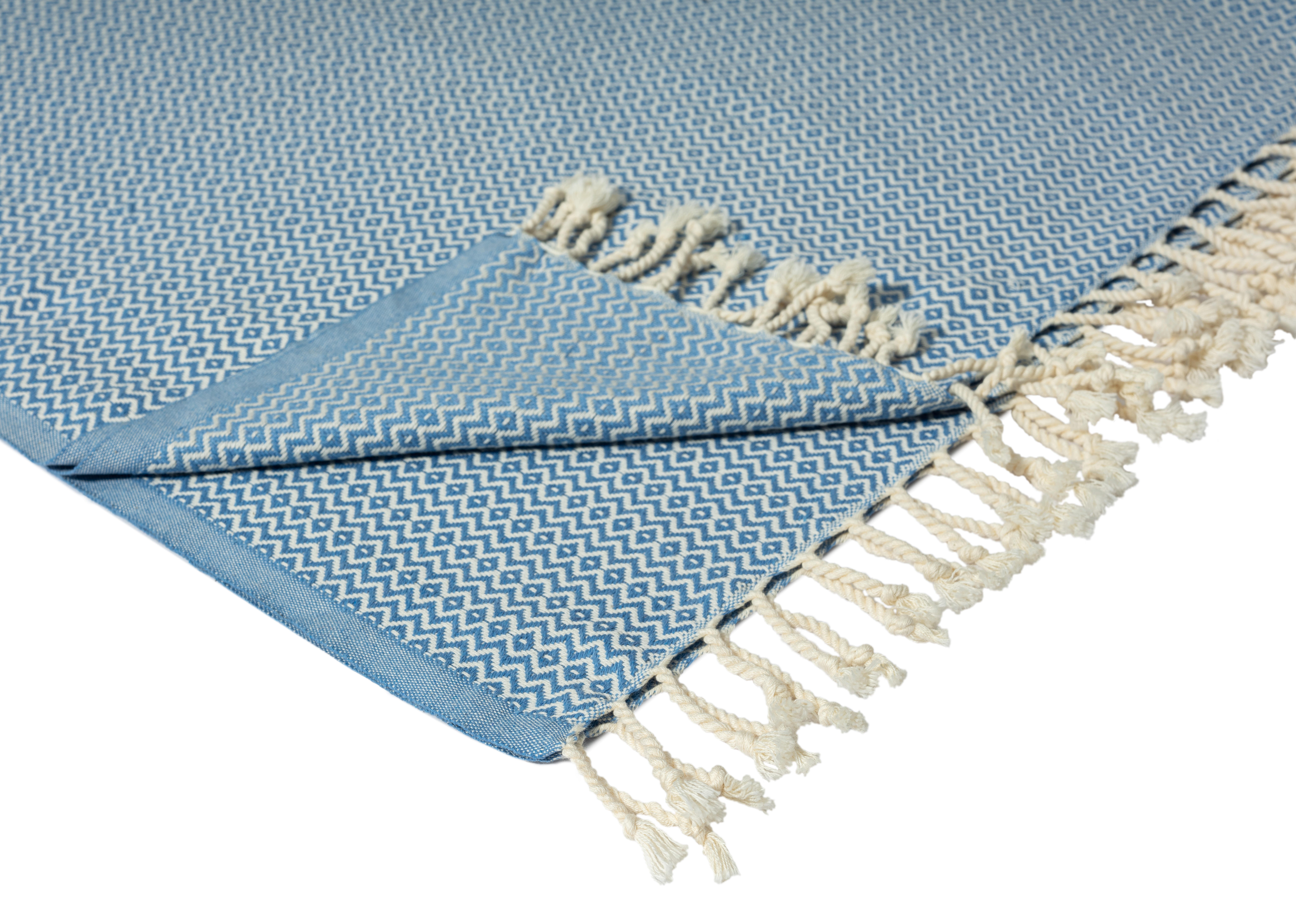 Sadie Diamond Throw Blanket, Blue, large