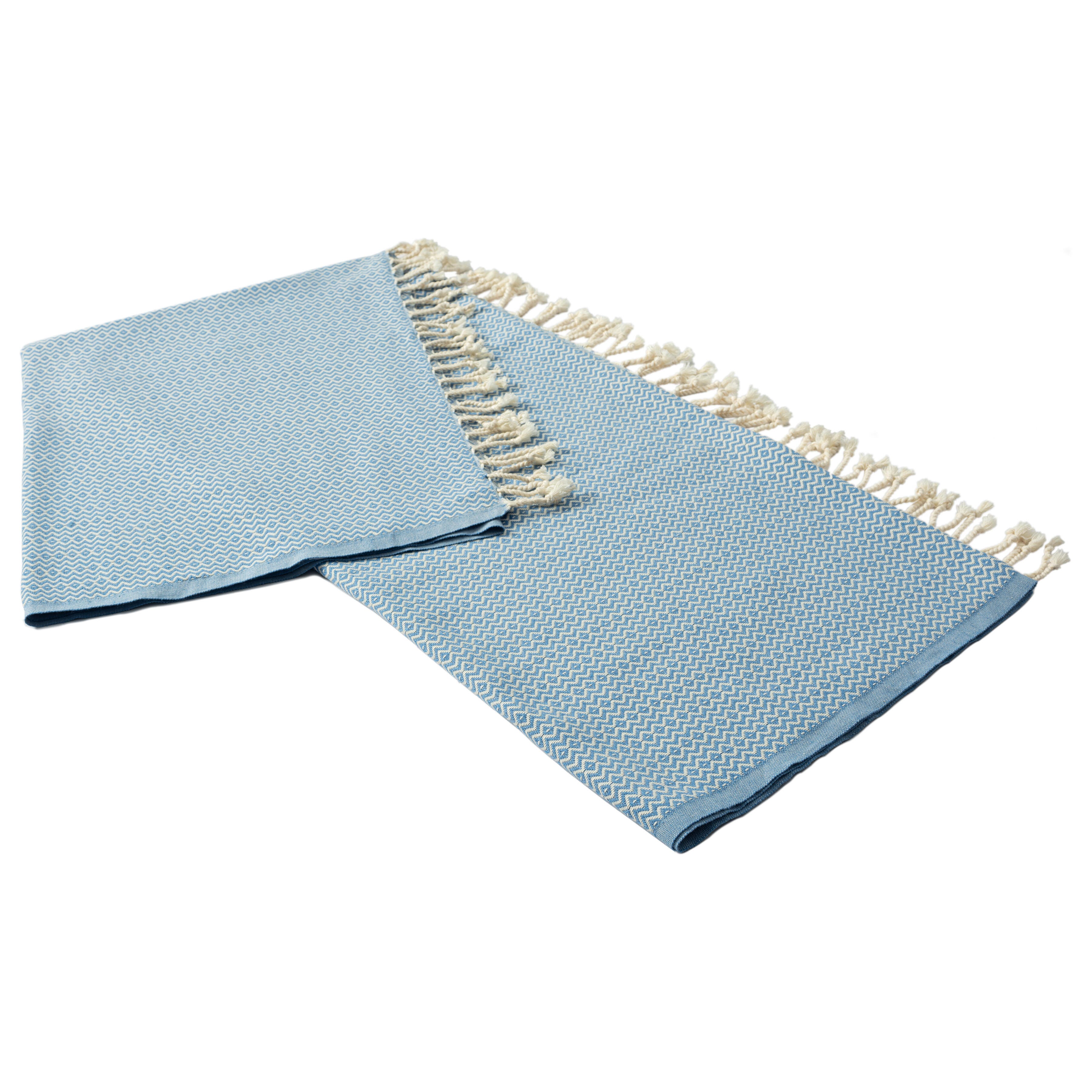 Sadie Diamond Throw Blanket, Blue, large