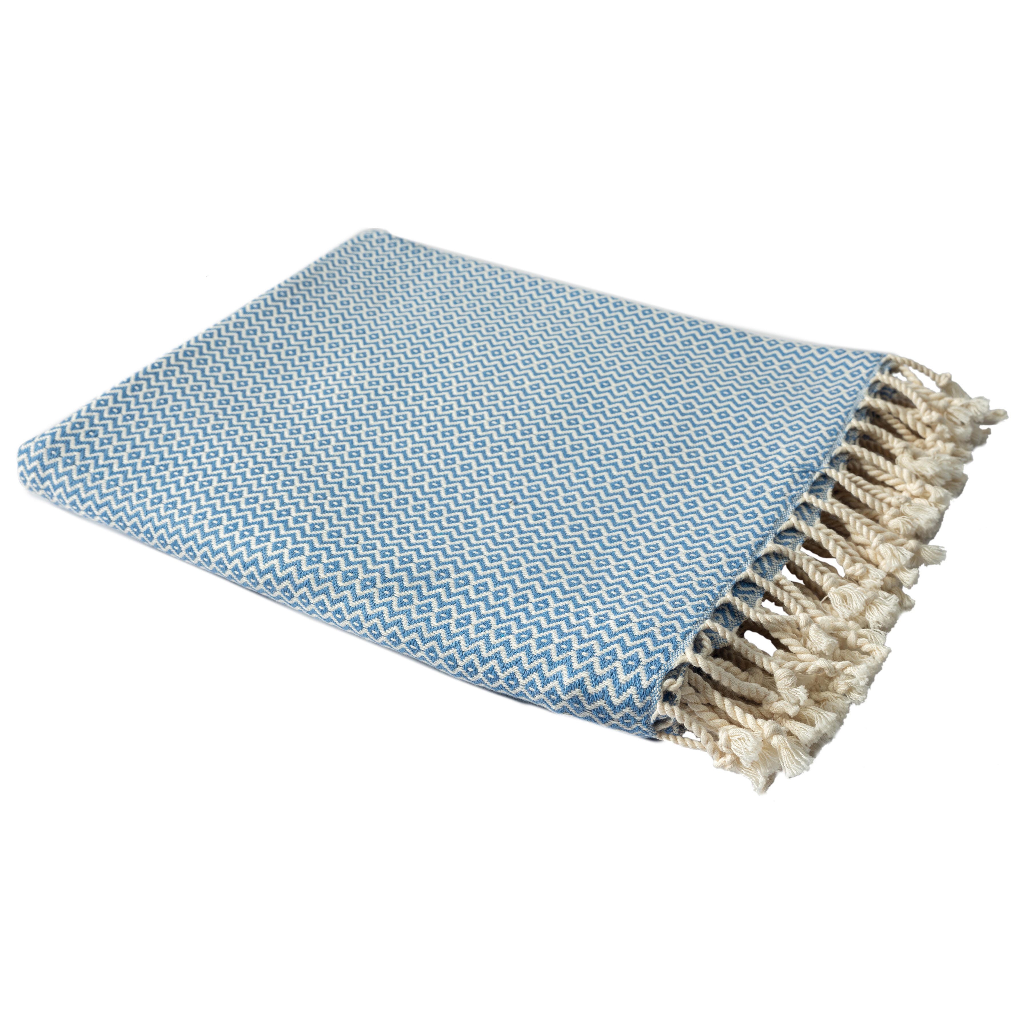Sadie Diamond Throw Blanket, Blue, large