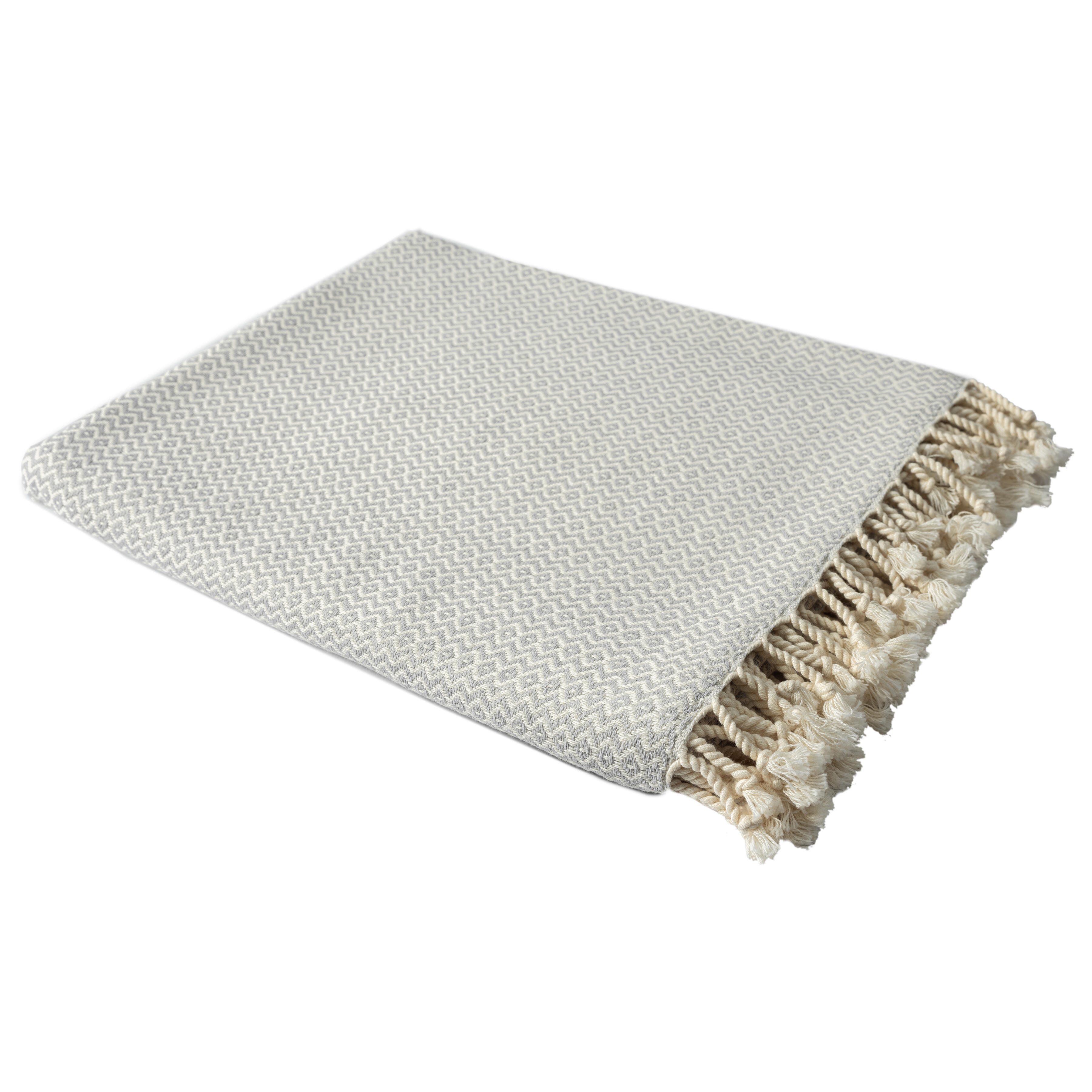 Sadie Diamond Throw Blanket, Gray, large