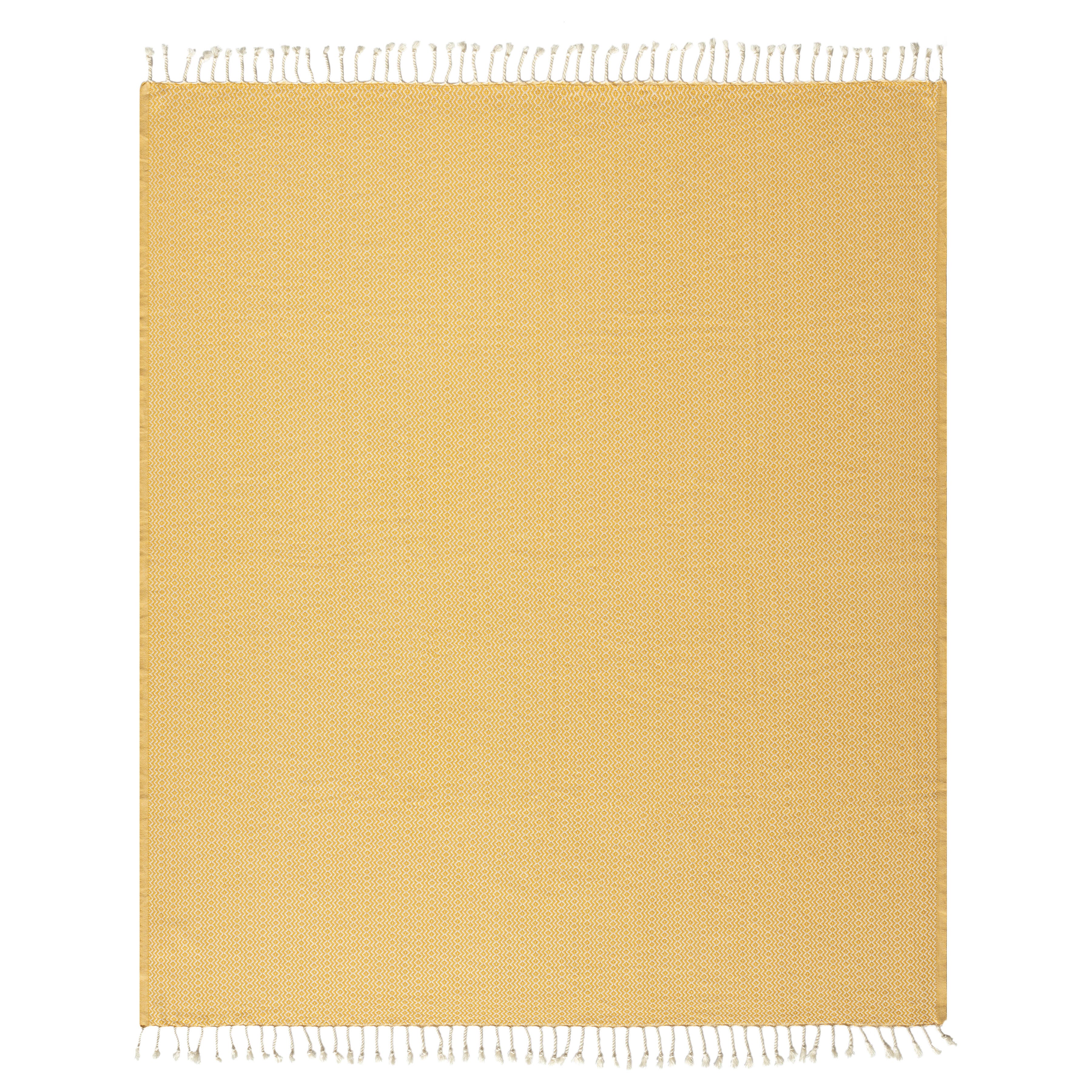 Sadie Diamond Throw Blanket, Yellow, large