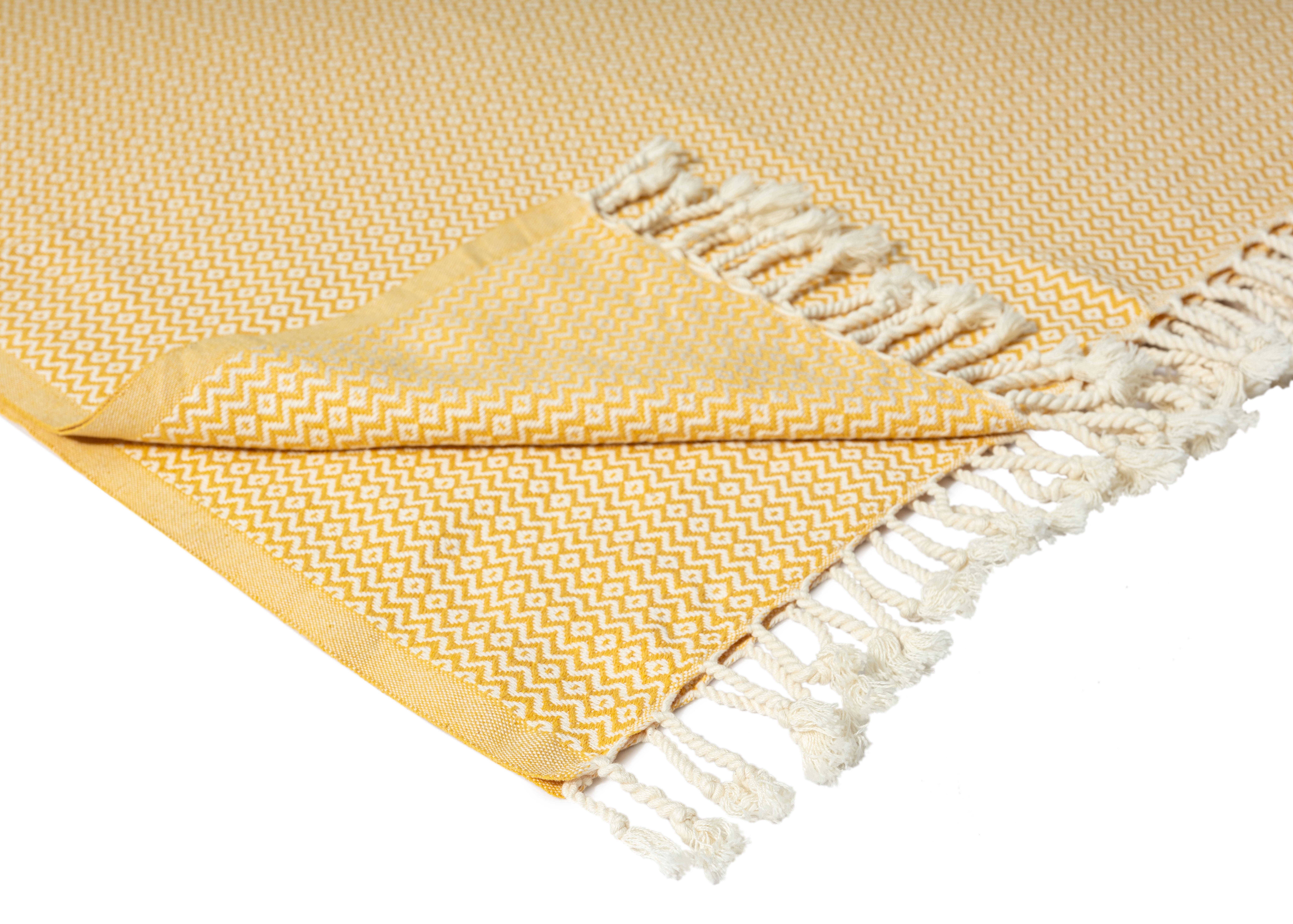 Sadie Diamond Throw Blanket, Yellow, large