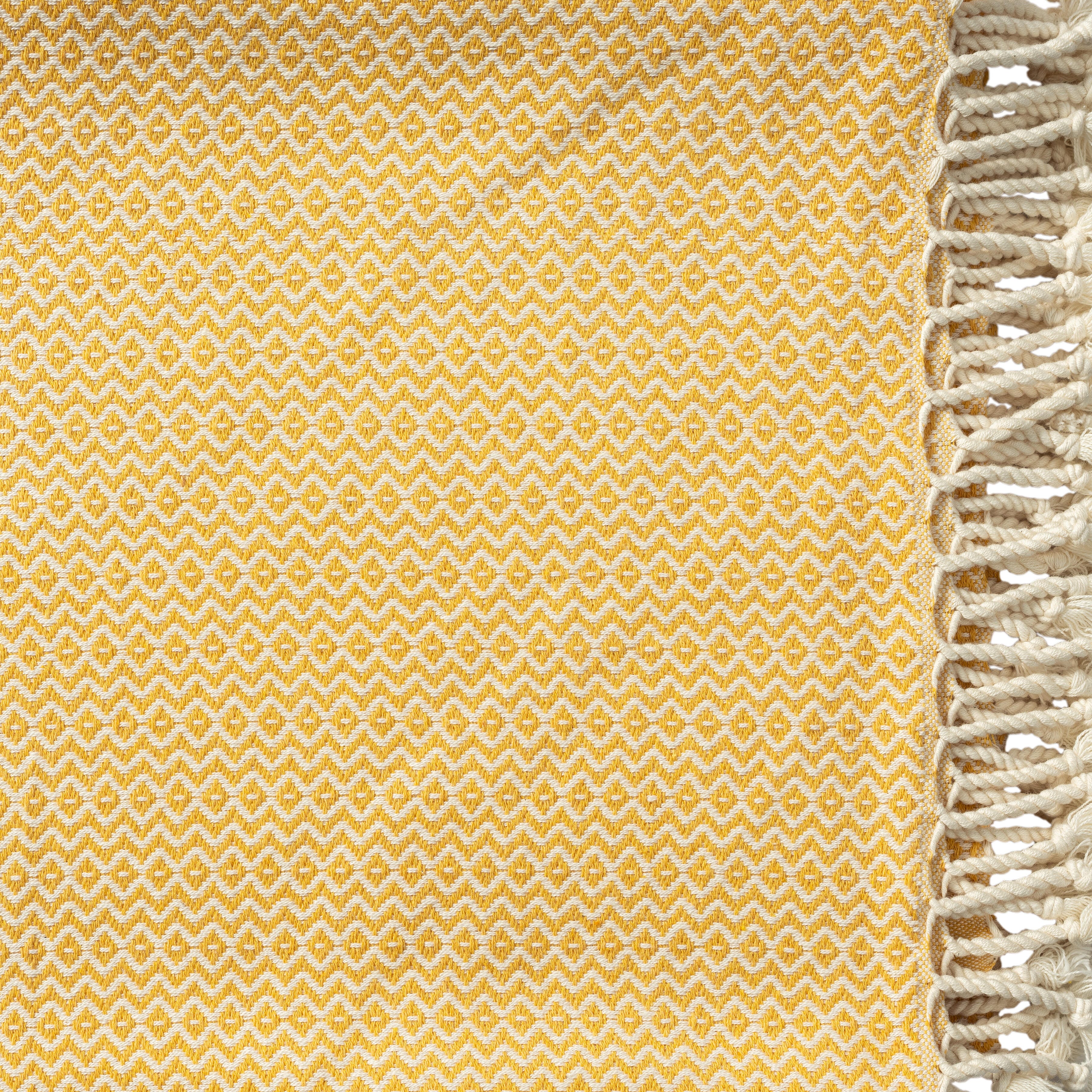 Sadie Diamond Throw Blanket, Yellow, large