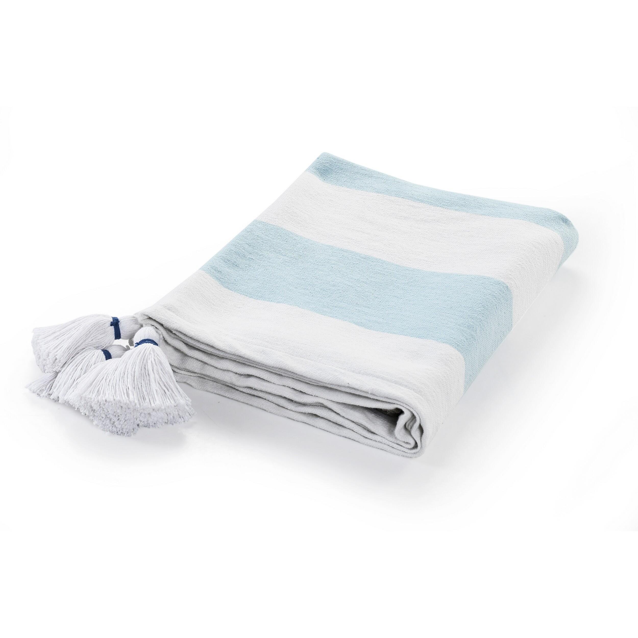 Marlin Striped Throw Blanket, Corydalis Blue, large