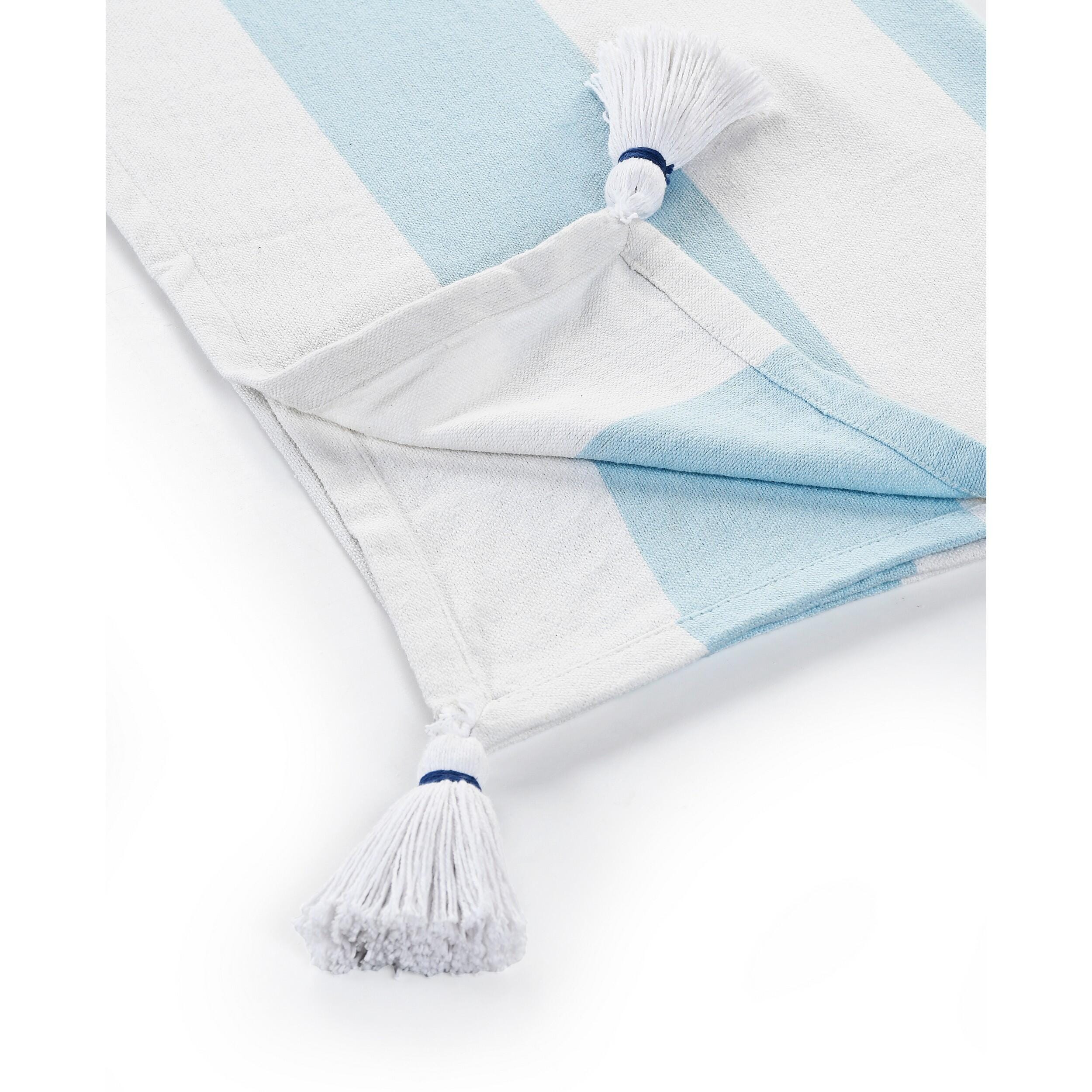 Marlin Striped Throw Blanket, Corydalis Blue, large