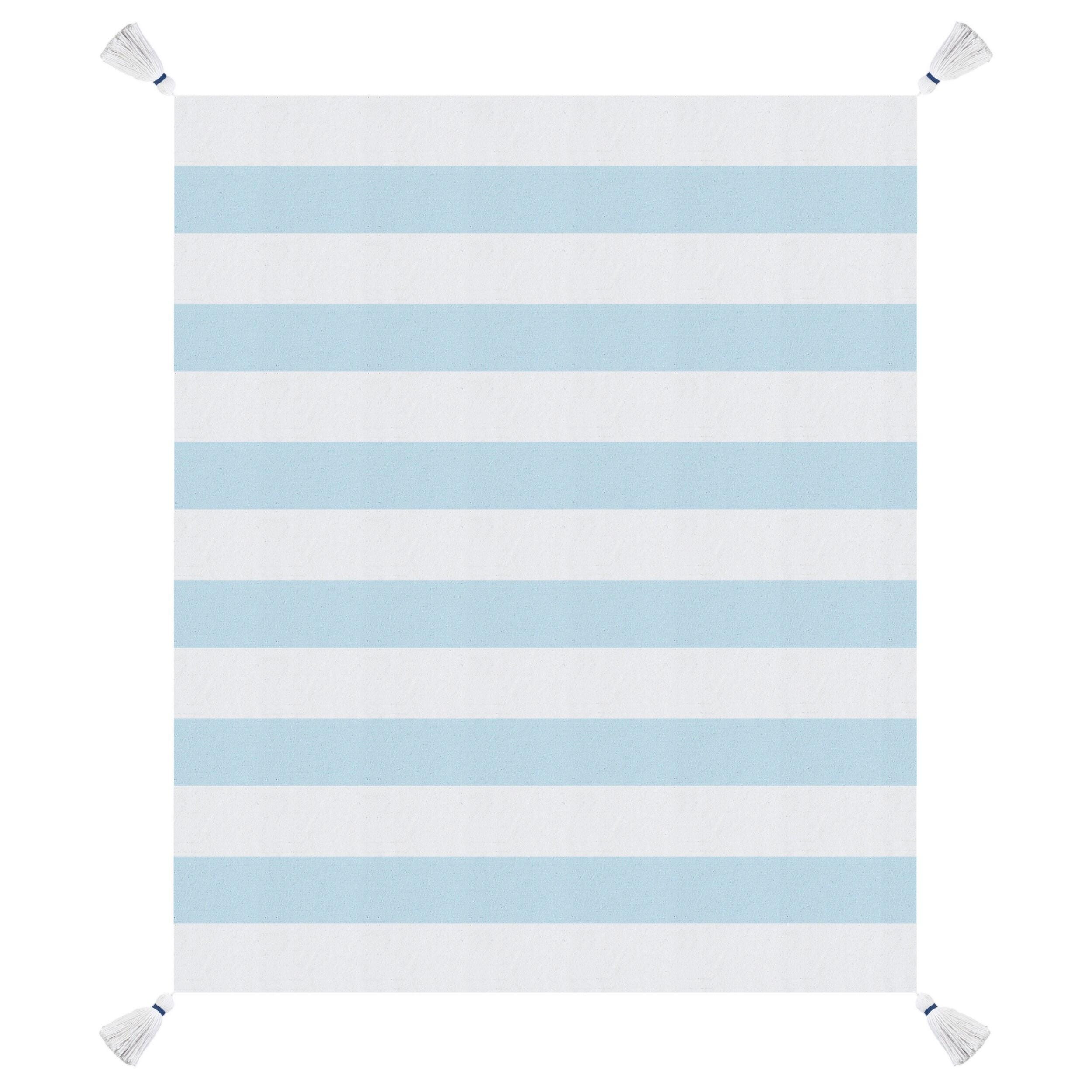 Marlin Striped Throw Blanket, Corydalis Blue, large