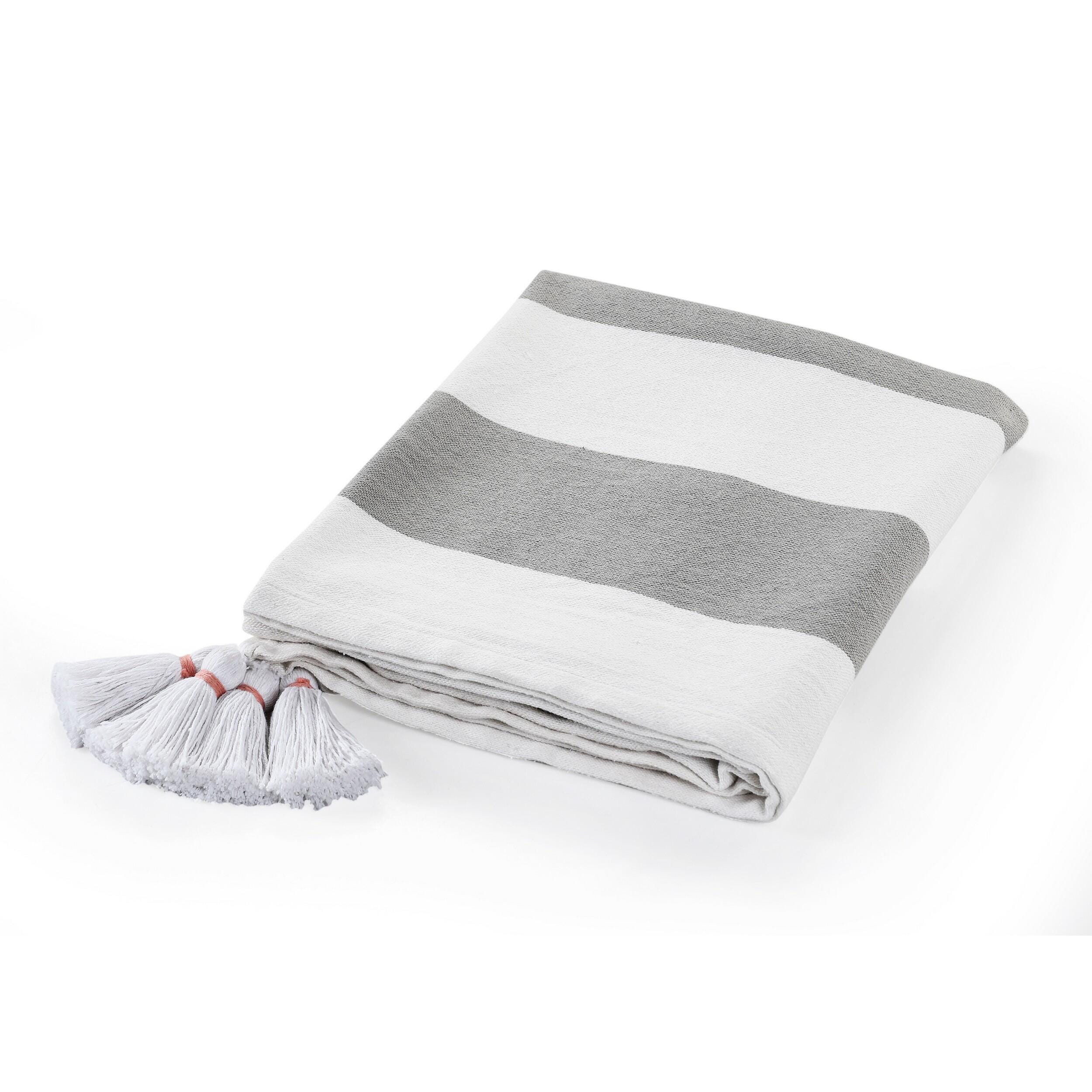 Marlin Striped Throw Blanket, Gray, large