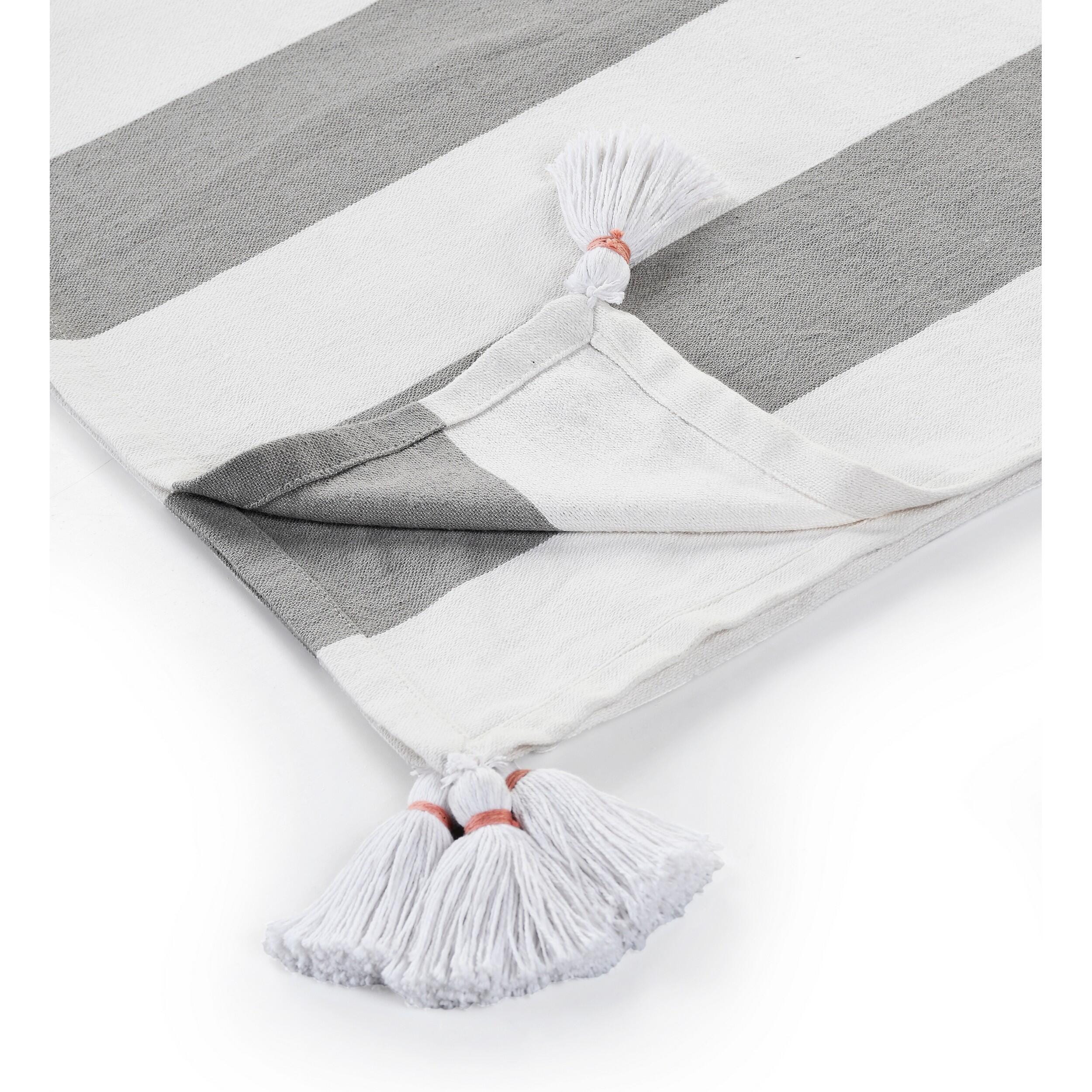 Marlin Striped Throw Blanket, Gray, large