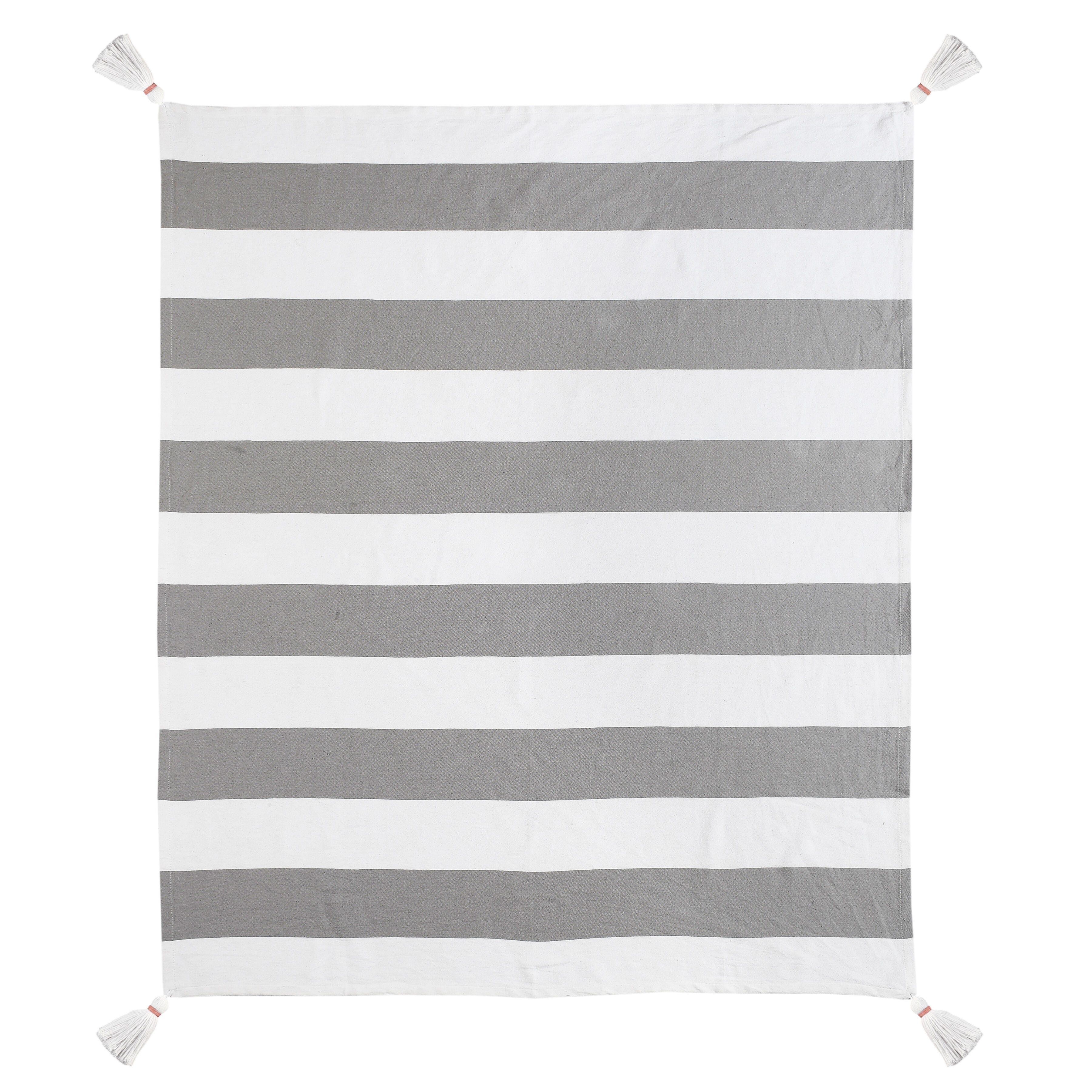 Marlin Striped Throw Blanket, Gray, large