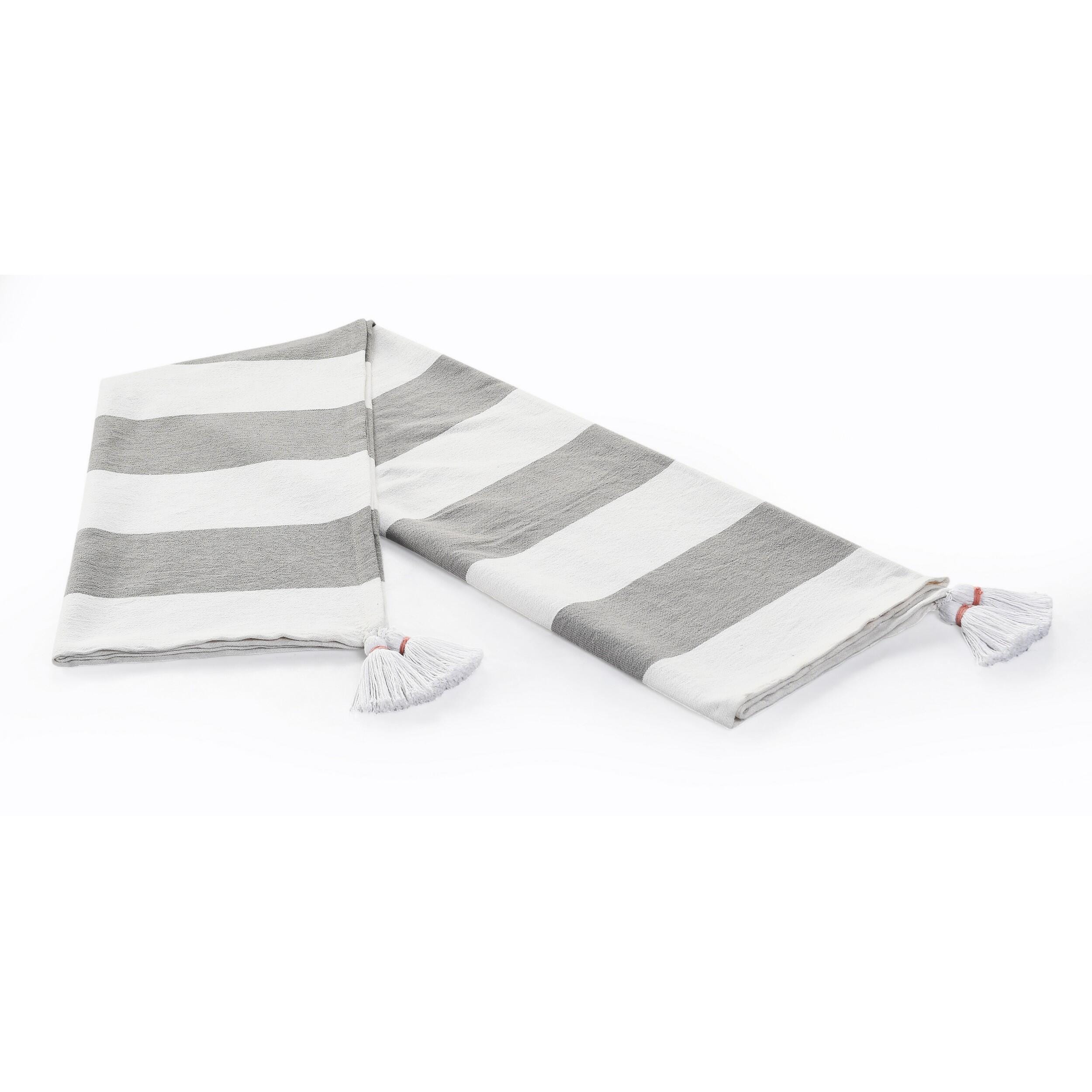 Marlin Striped Throw Blanket, Gray, large