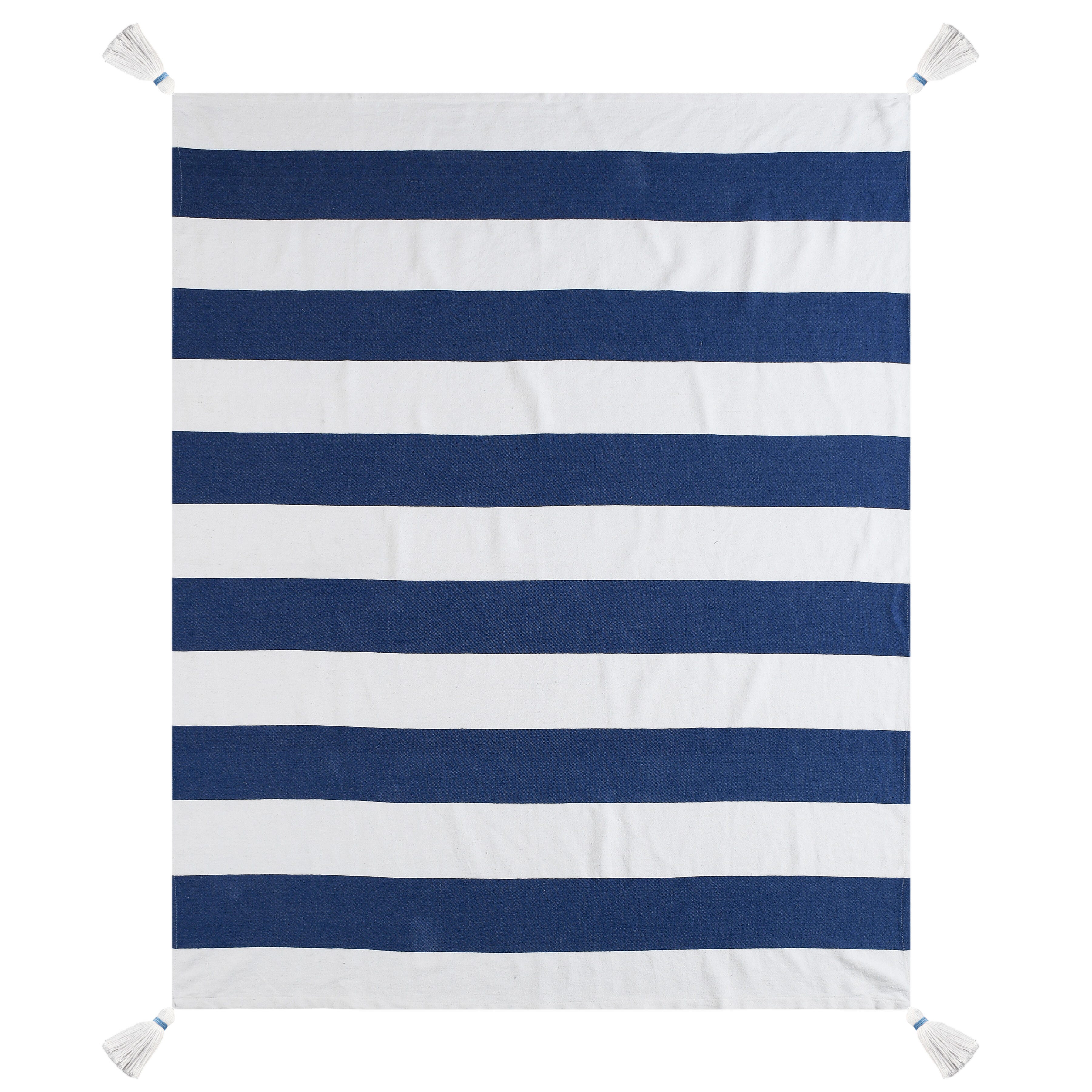 Marlin Striped Throw Blanket, Blue, large
