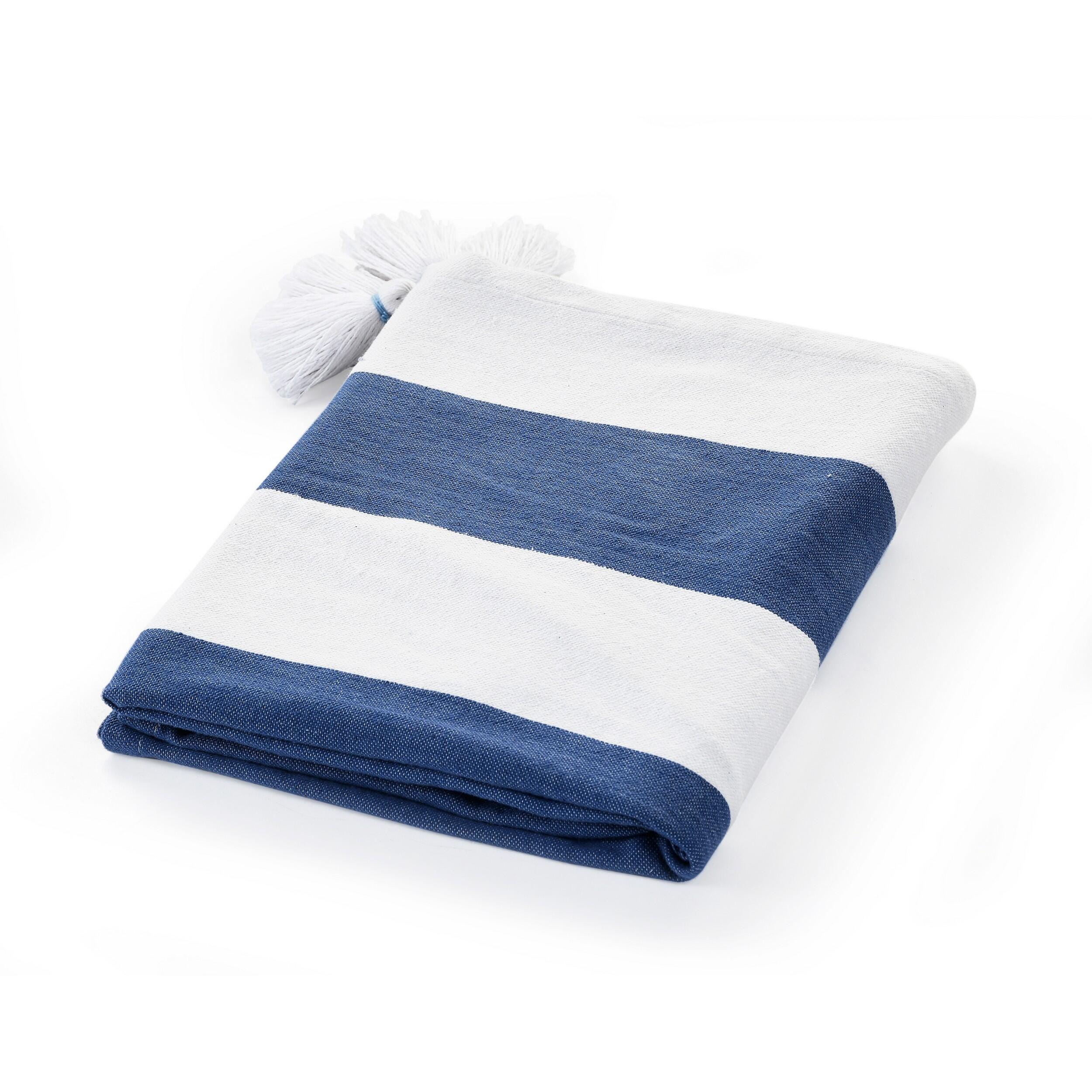 Marlin Striped Throw Blanket, Blue, large