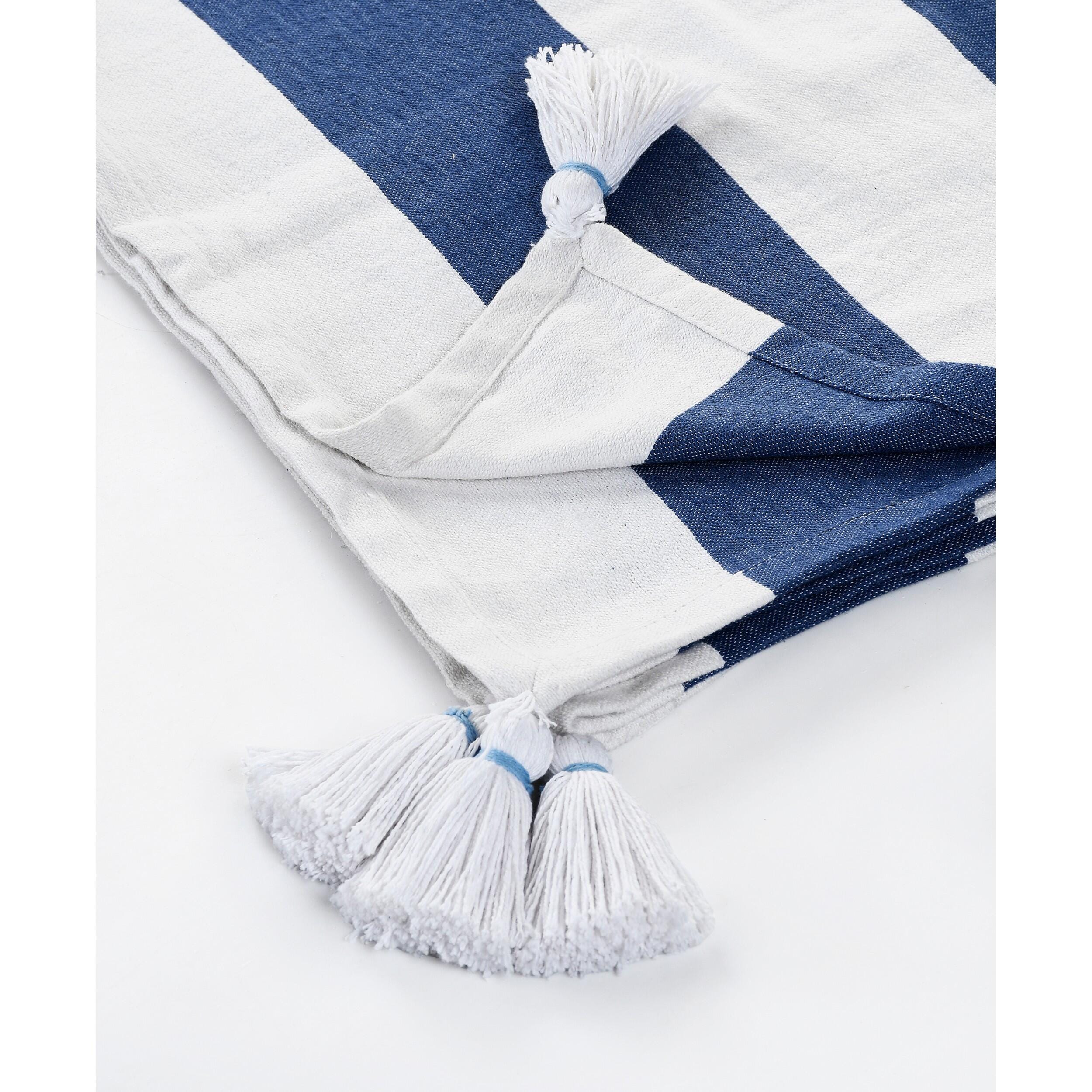 Marlin Striped Throw Blanket, Blue, large