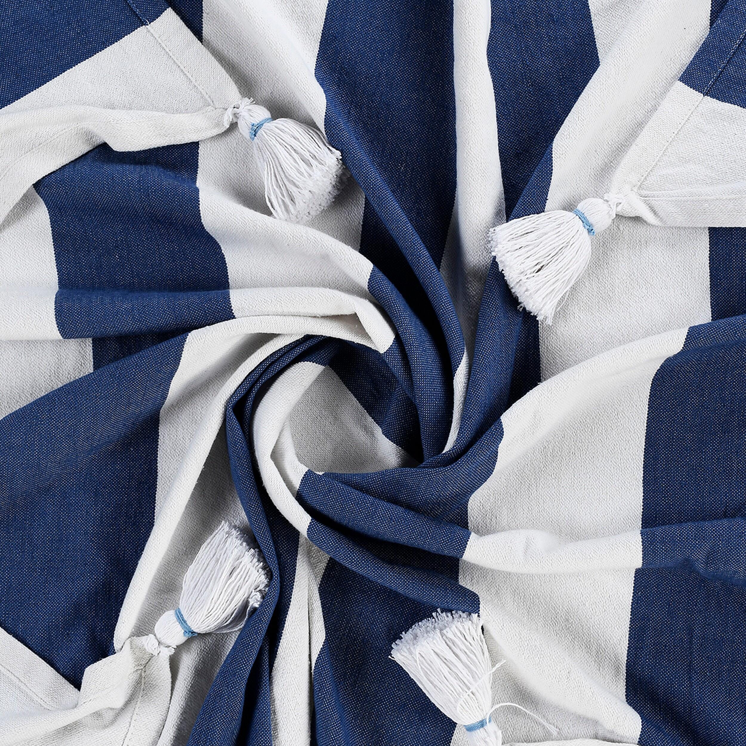 Marlin Striped Throw Blanket, Blue, large