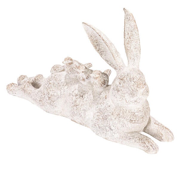 Storied Home Indoor/Outdoor Rabbit with Birds Figurine