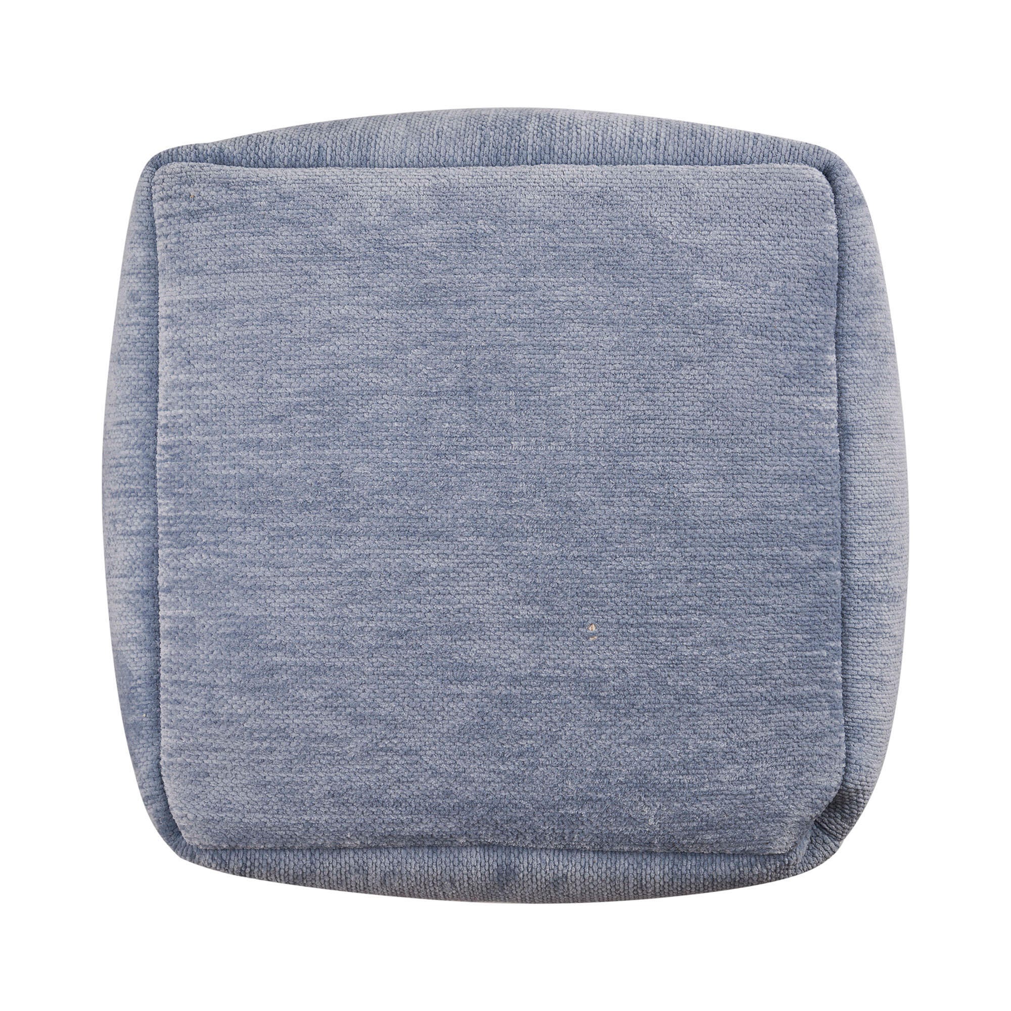 Yakar Solid Chenille Pouf, Light Blue, large