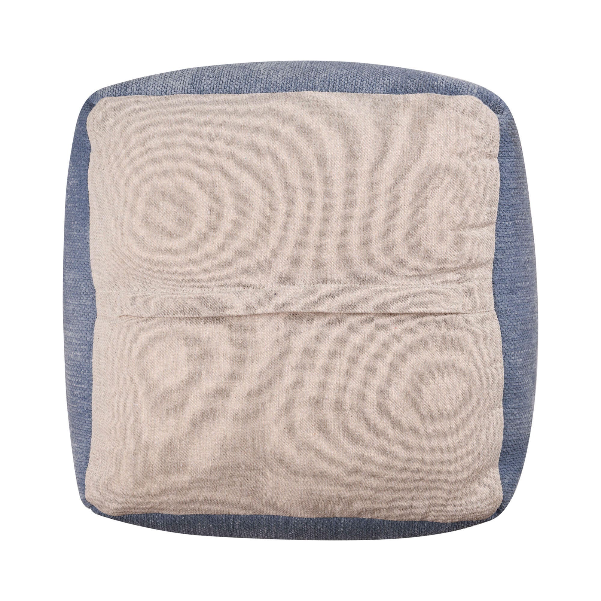 Yakar Solid Chenille Pouf, Light Blue, large