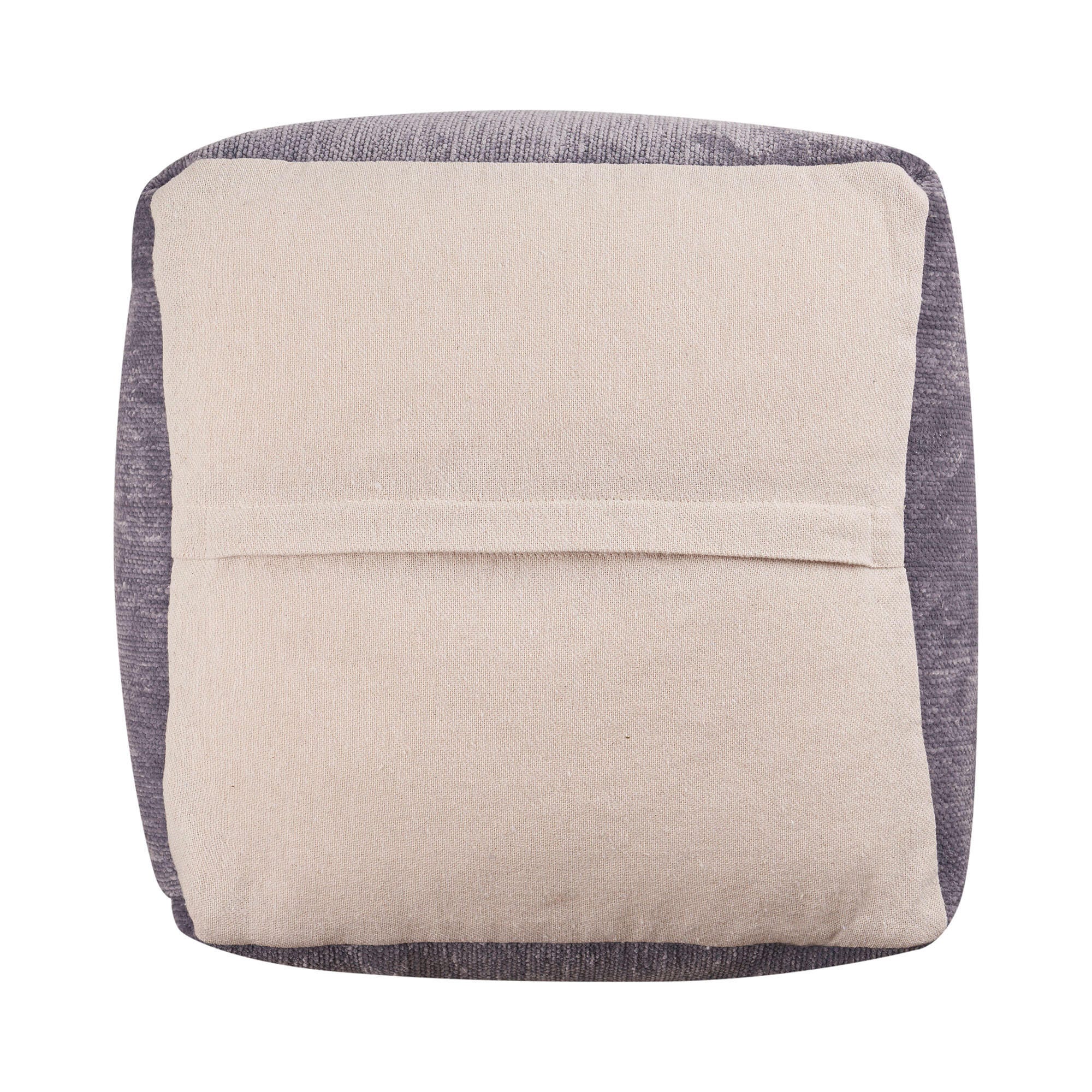Yakar Solid Chenille Pouf, Gray, large