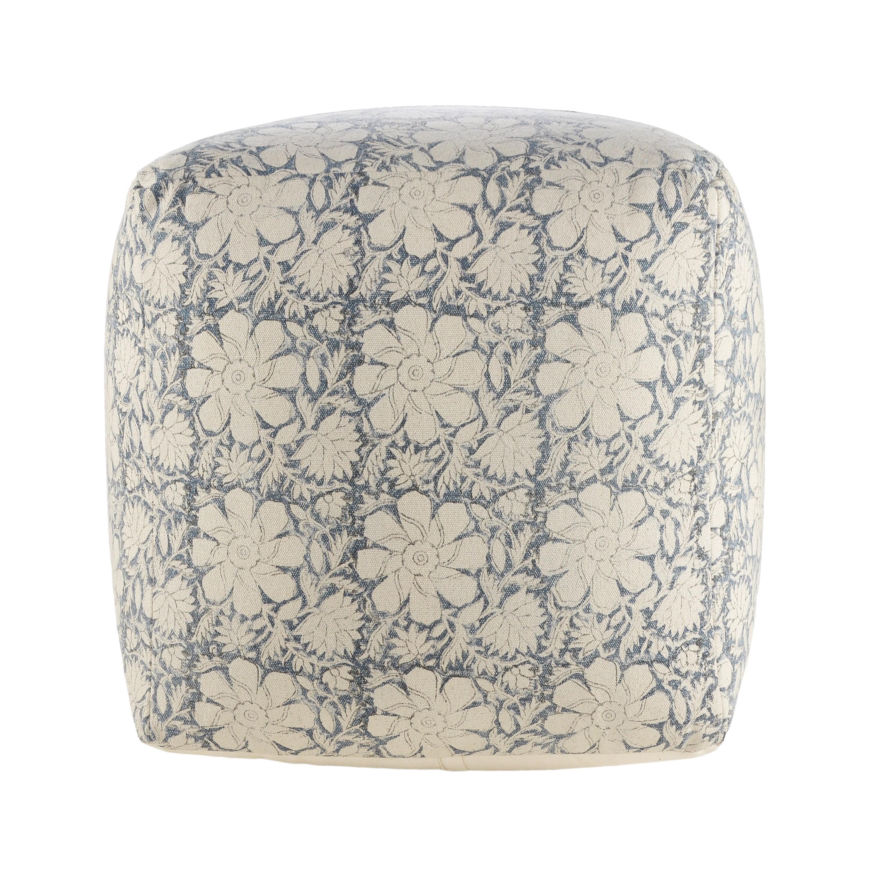 Pacifica Floral and Botanical Pouf, , large
