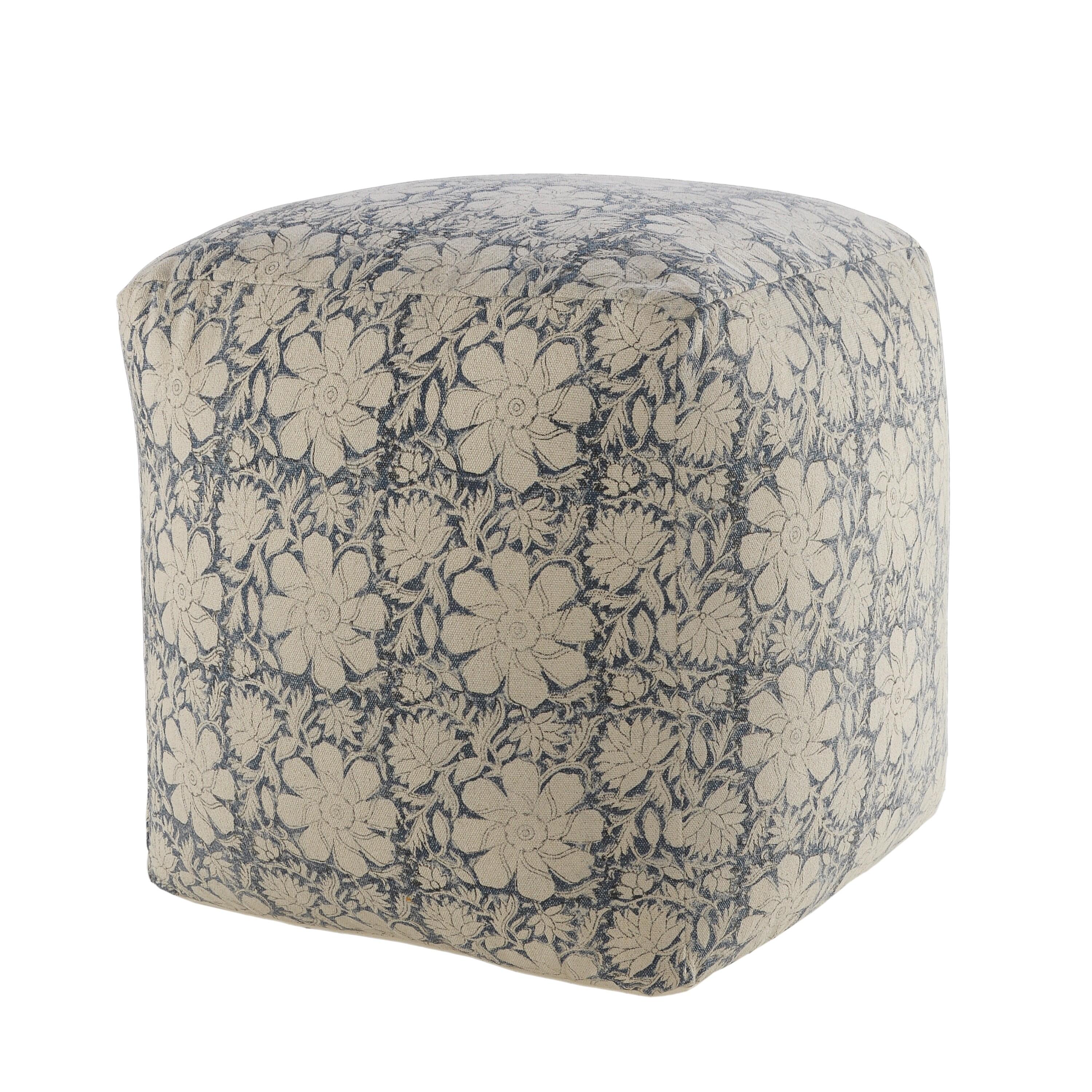 Pacifica Floral and Botanical Pouf, , large