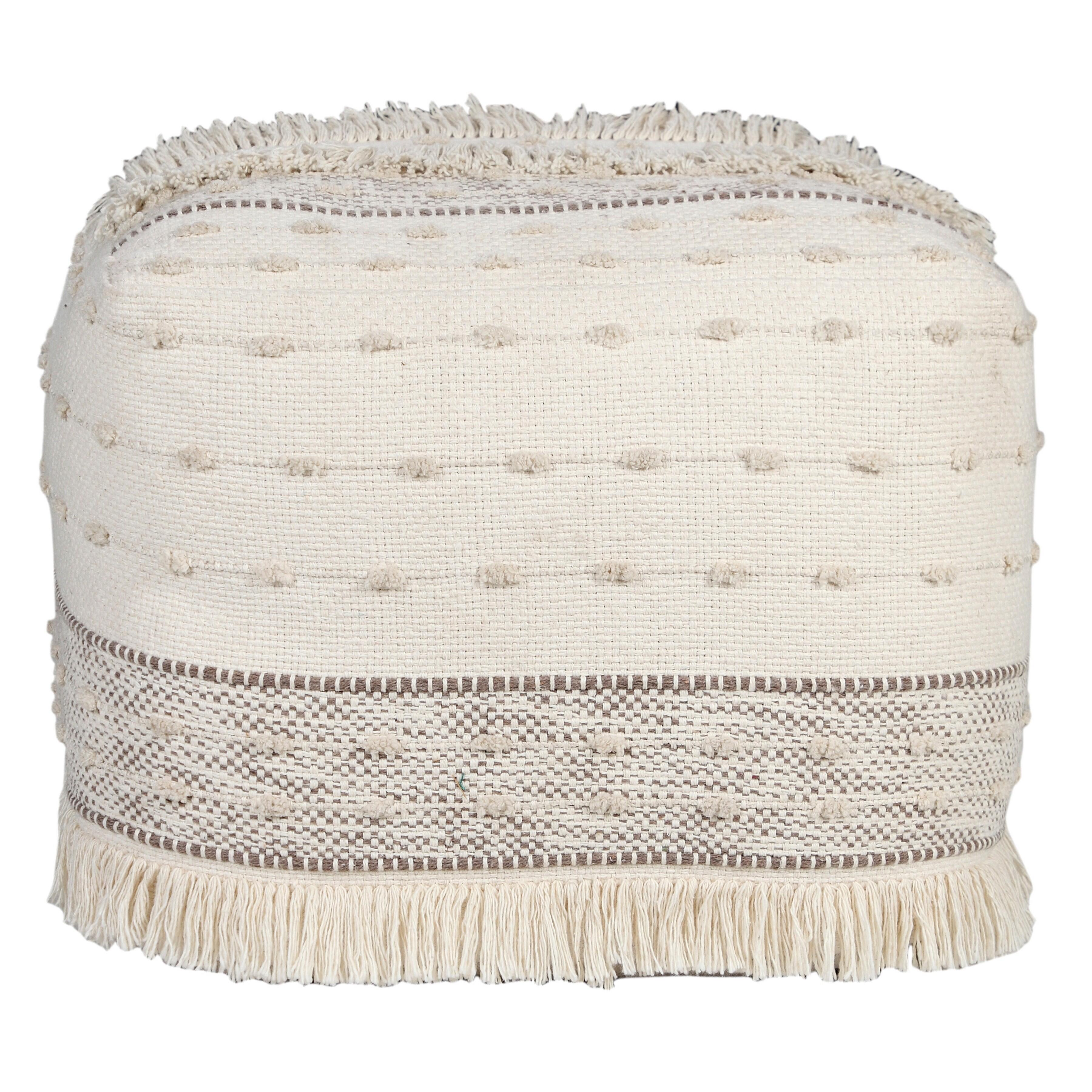 Monarch Striped Pouf, , large