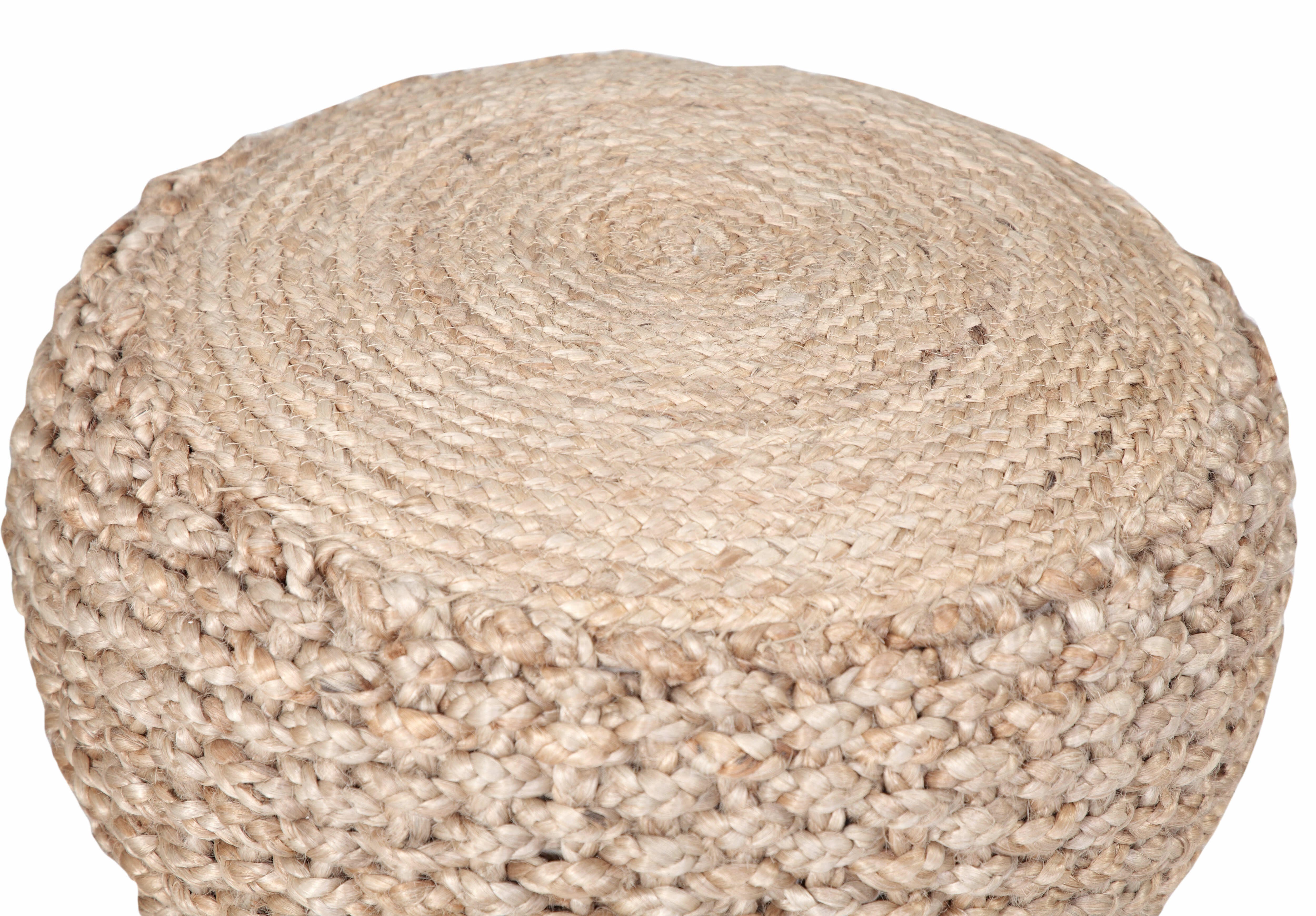 Spruce Solid Braided Pouf, , large