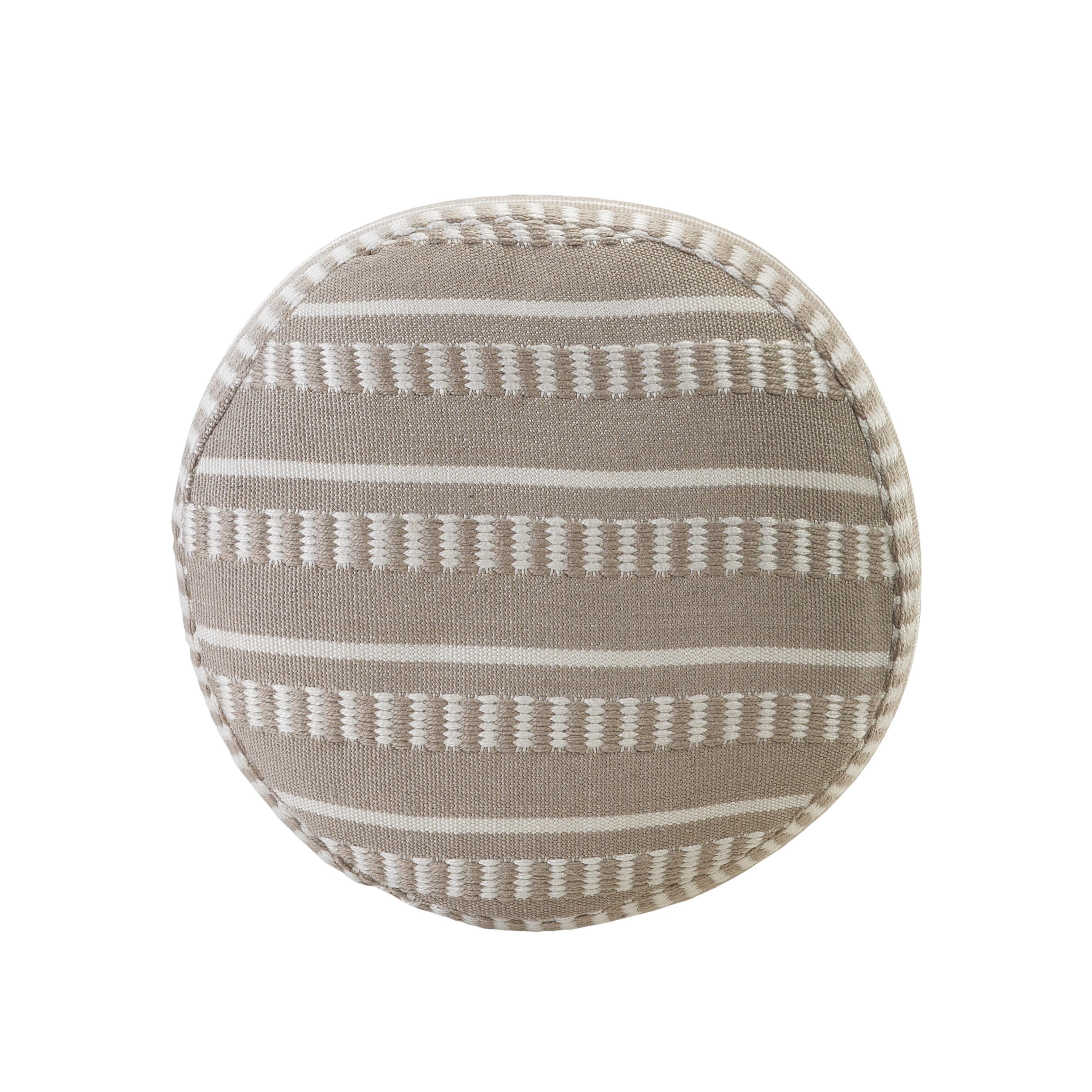 Atlantis Striped Pouf, Brown, large