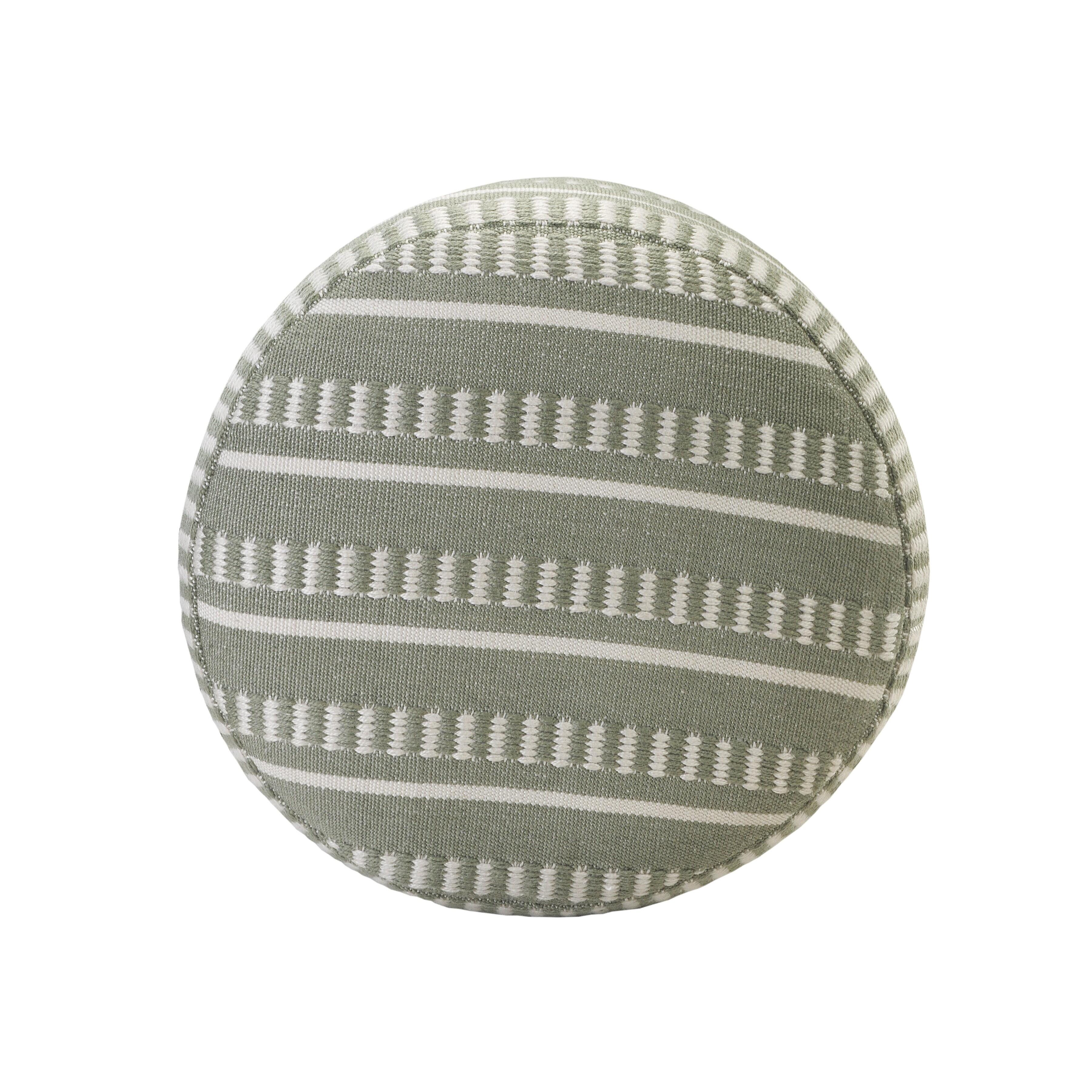 Atlantis Striped Pouf, Green, large