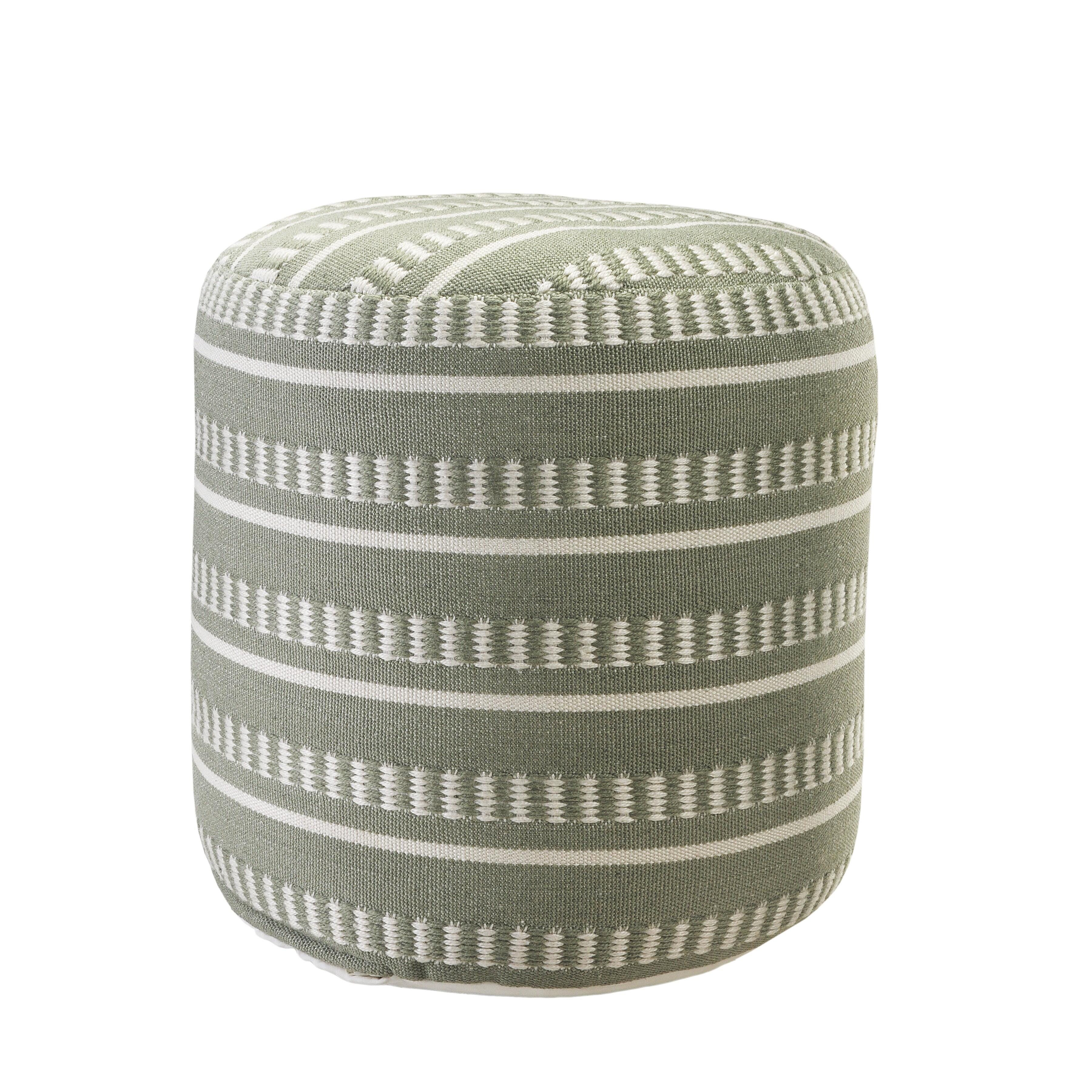 Atlantis Striped Pouf, Green, large