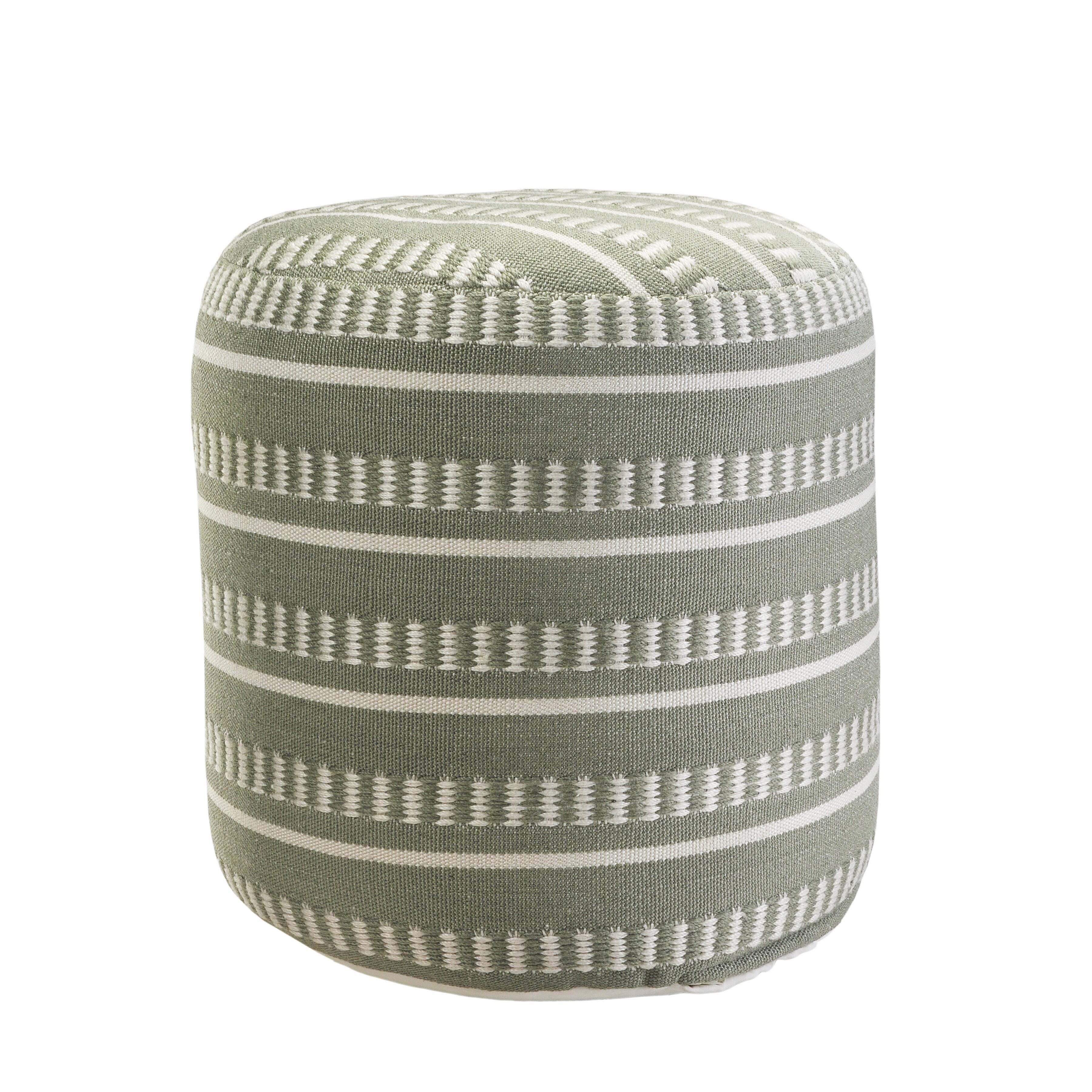 Atlantis Striped Pouf, Green, large