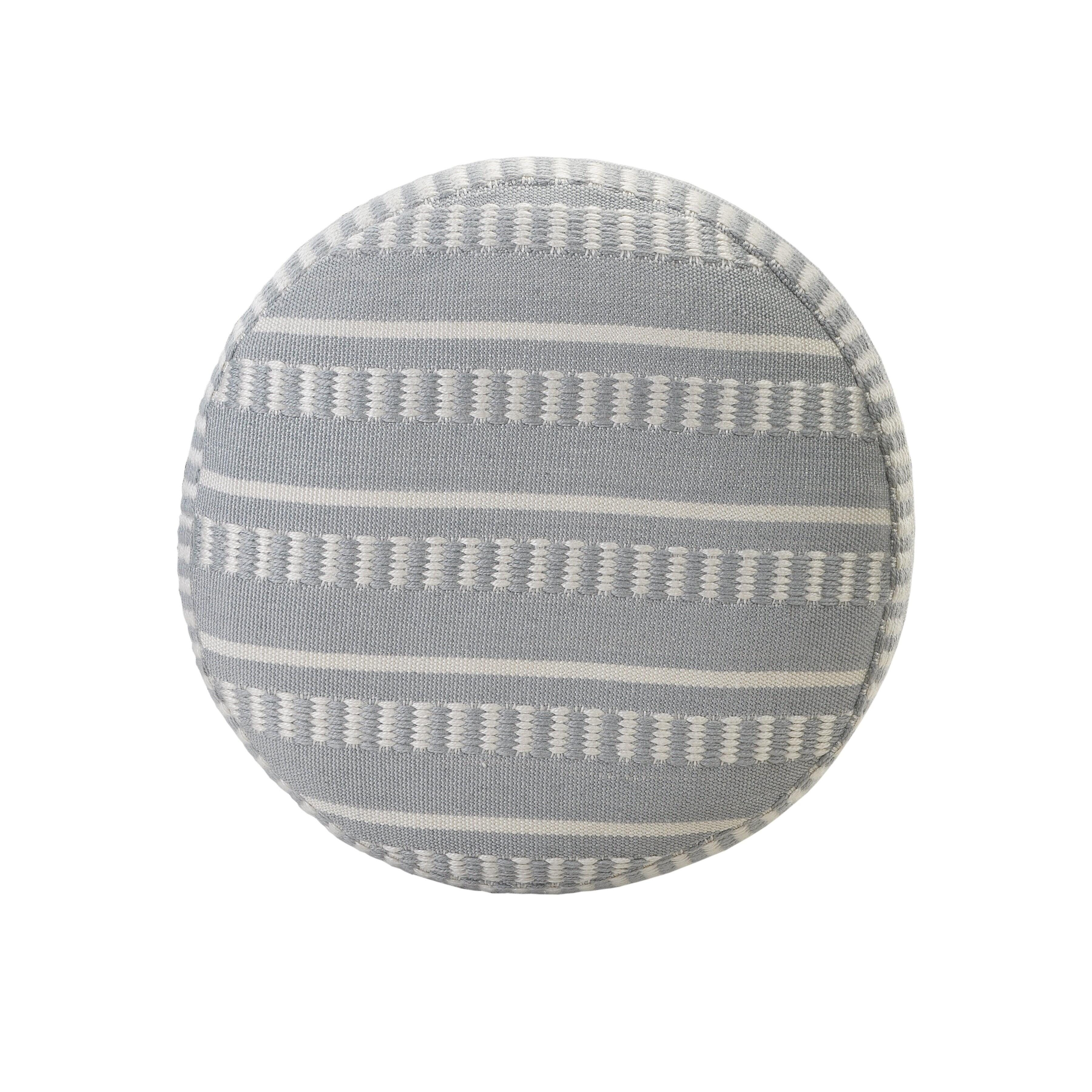 Atlantis Striped Pouf, Blue, large