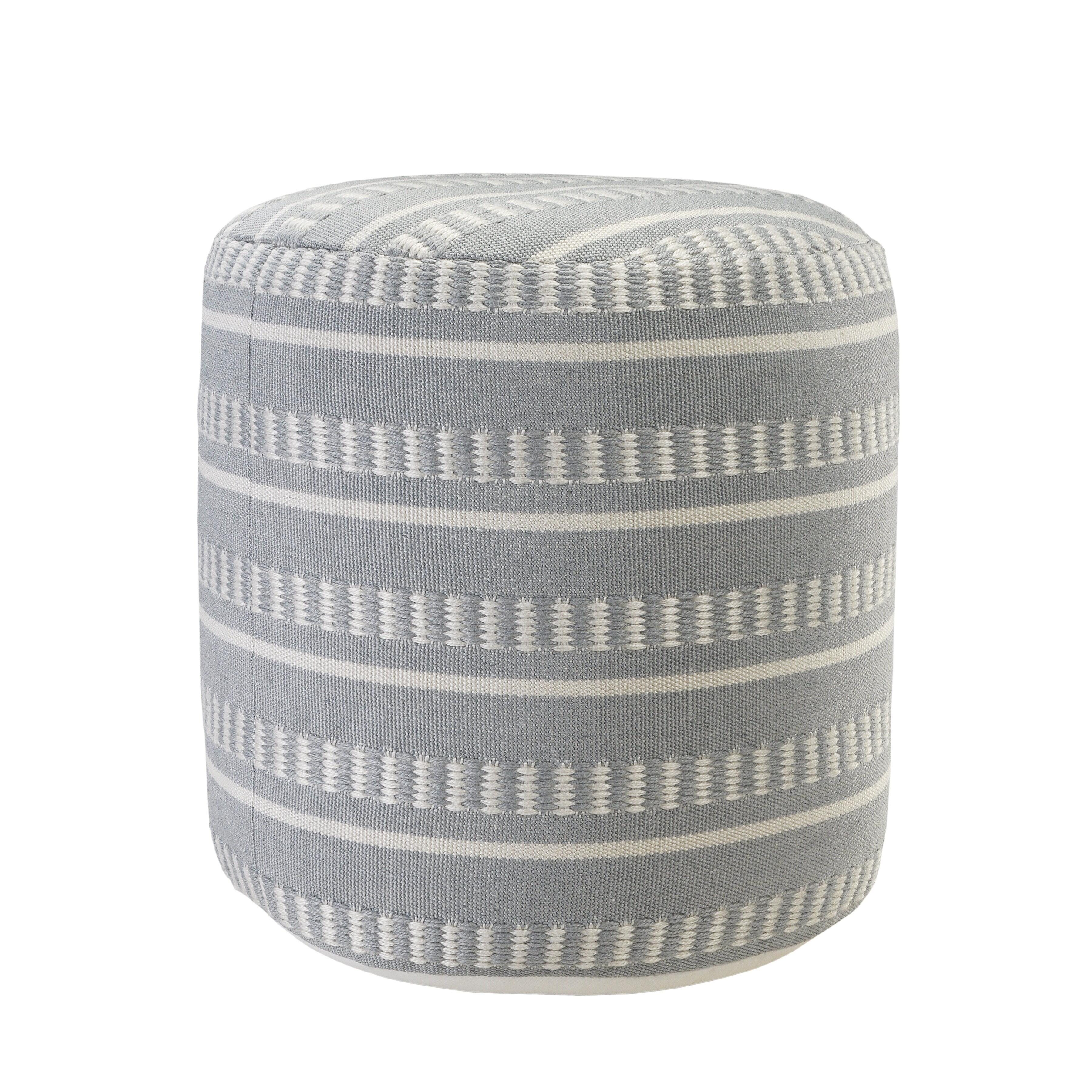 Atlantis Striped Pouf, Blue, large