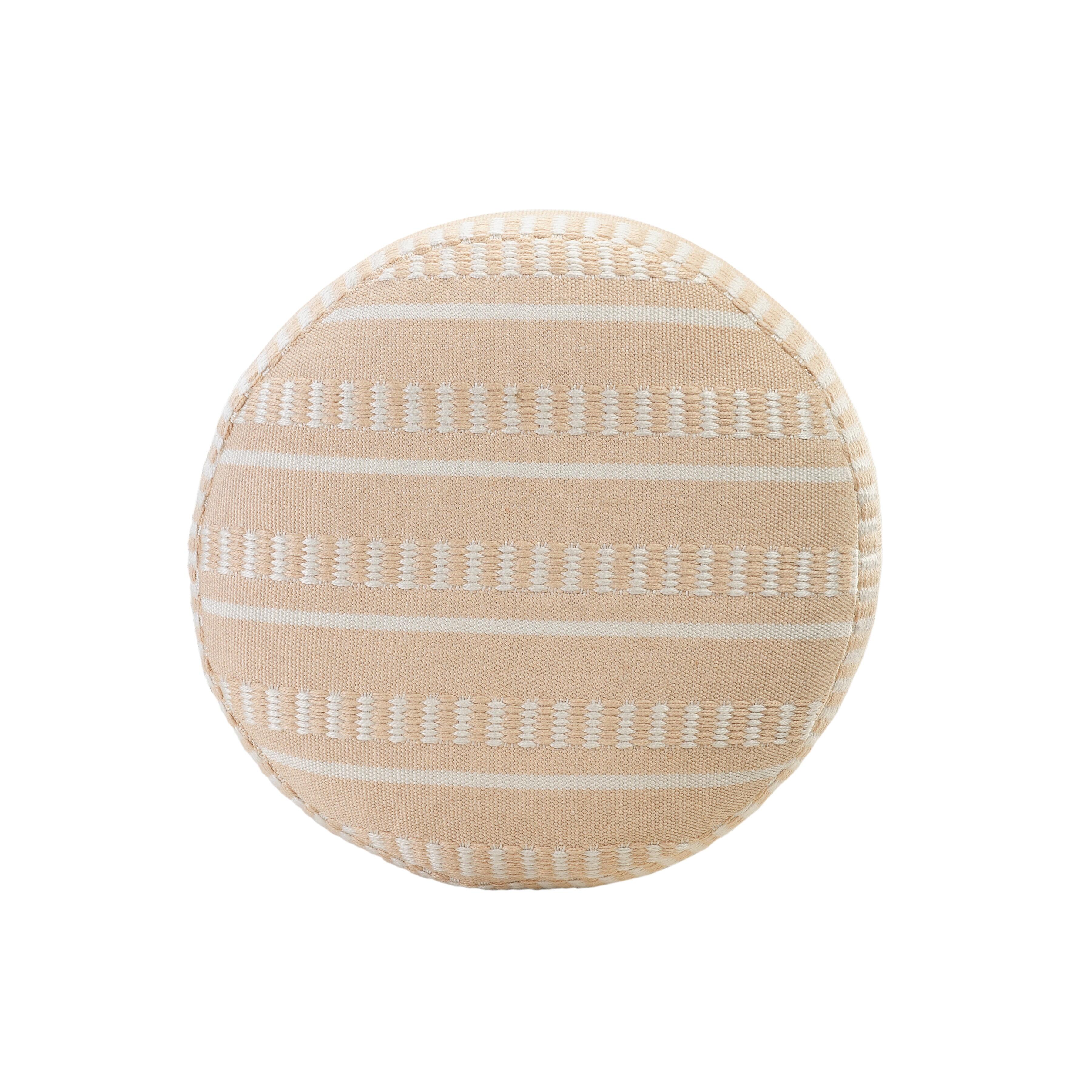 Atlantis Striped Pouf, Orange, large
