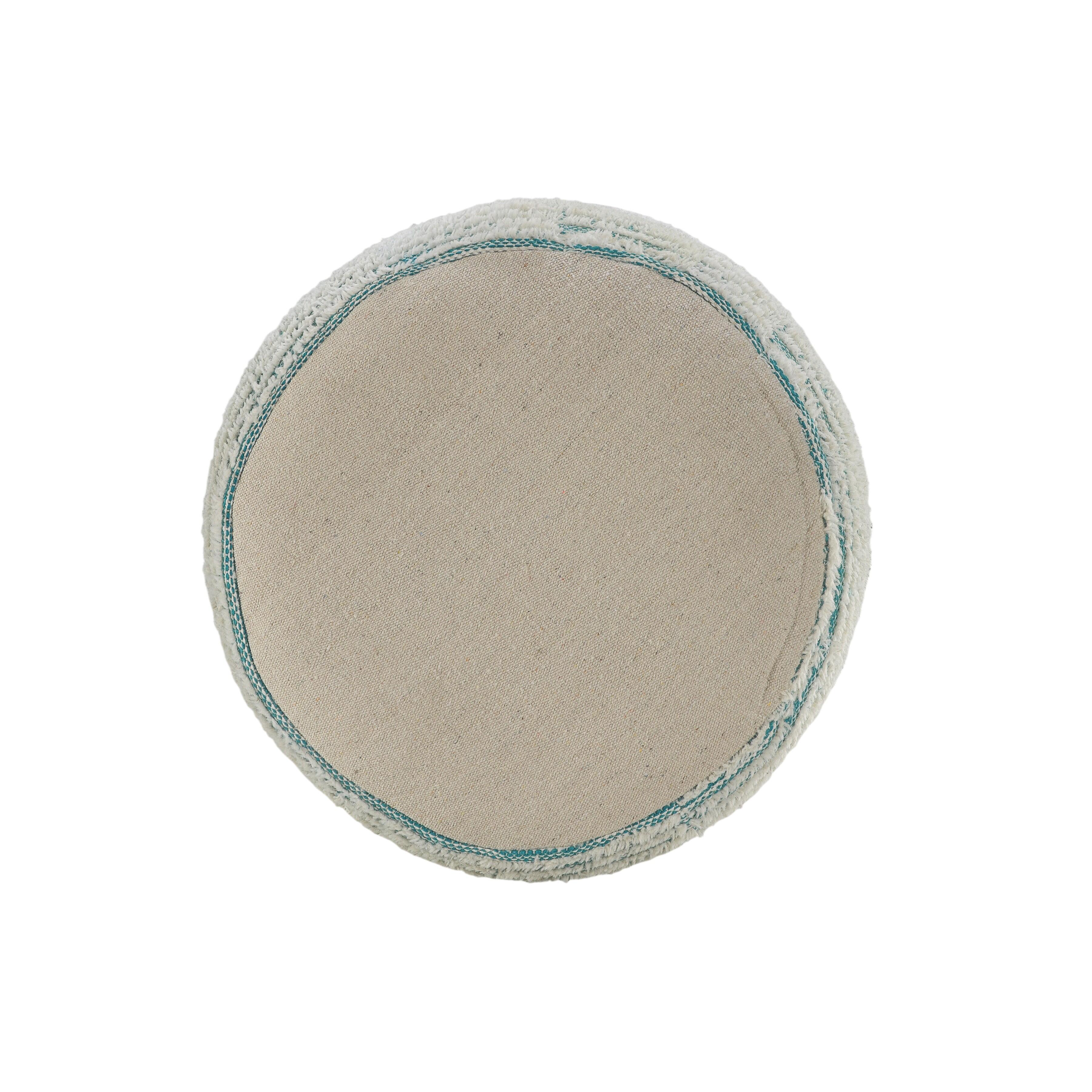Havana Striped Pouf, Blue, large