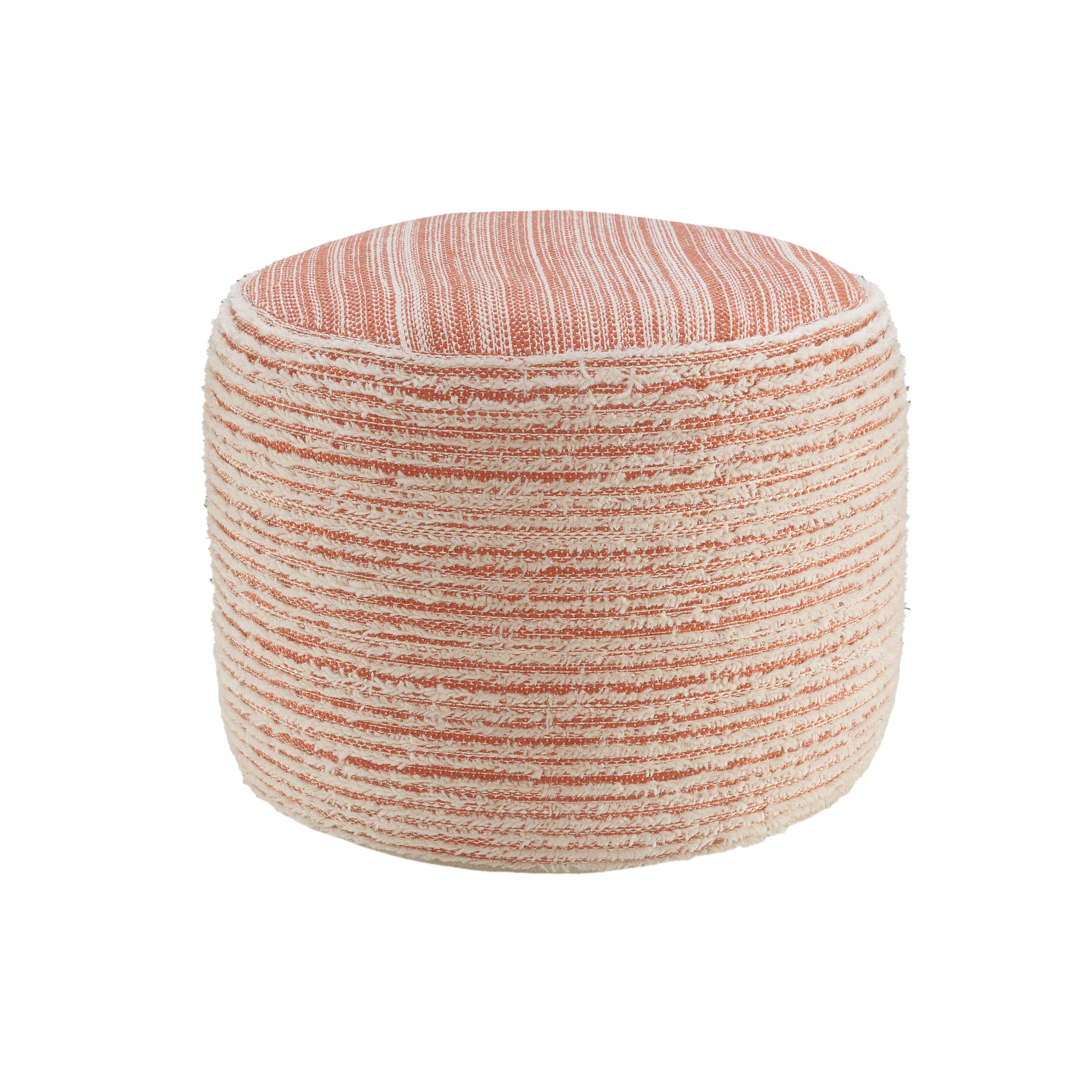 Havana Striped Pouf, Pink, large