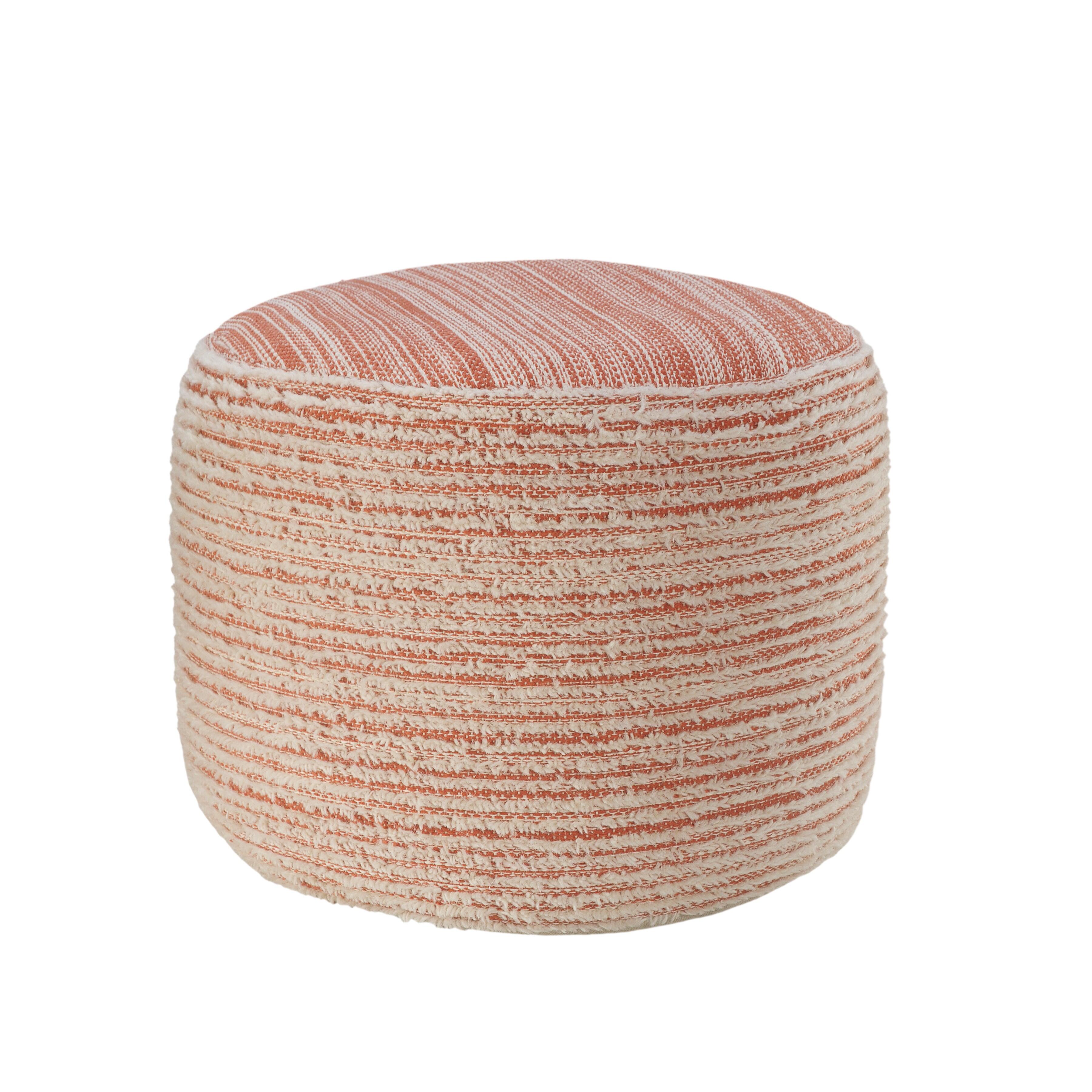 Havana Striped Pouf, Pink, large
