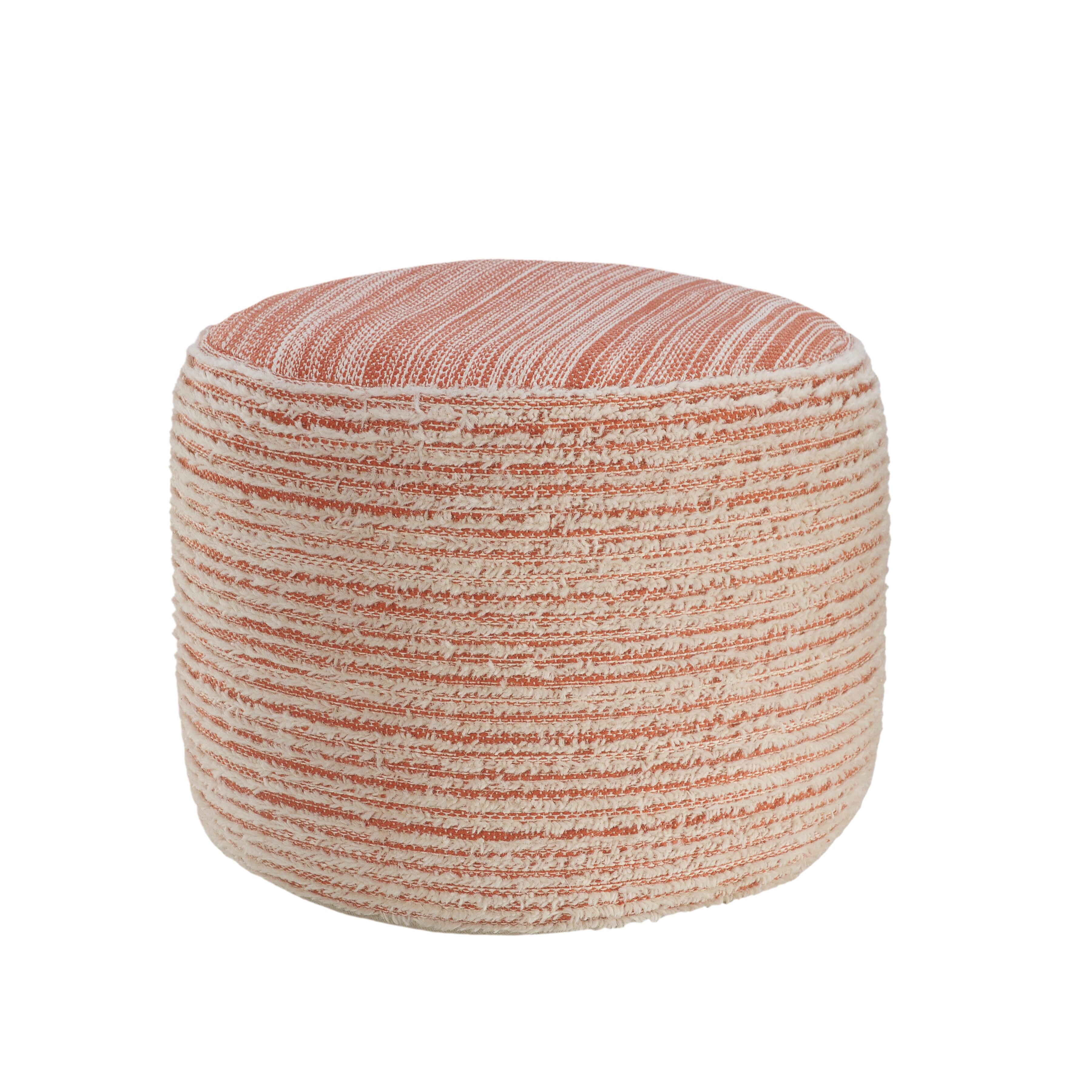 Havana Striped Pouf, Pink, large