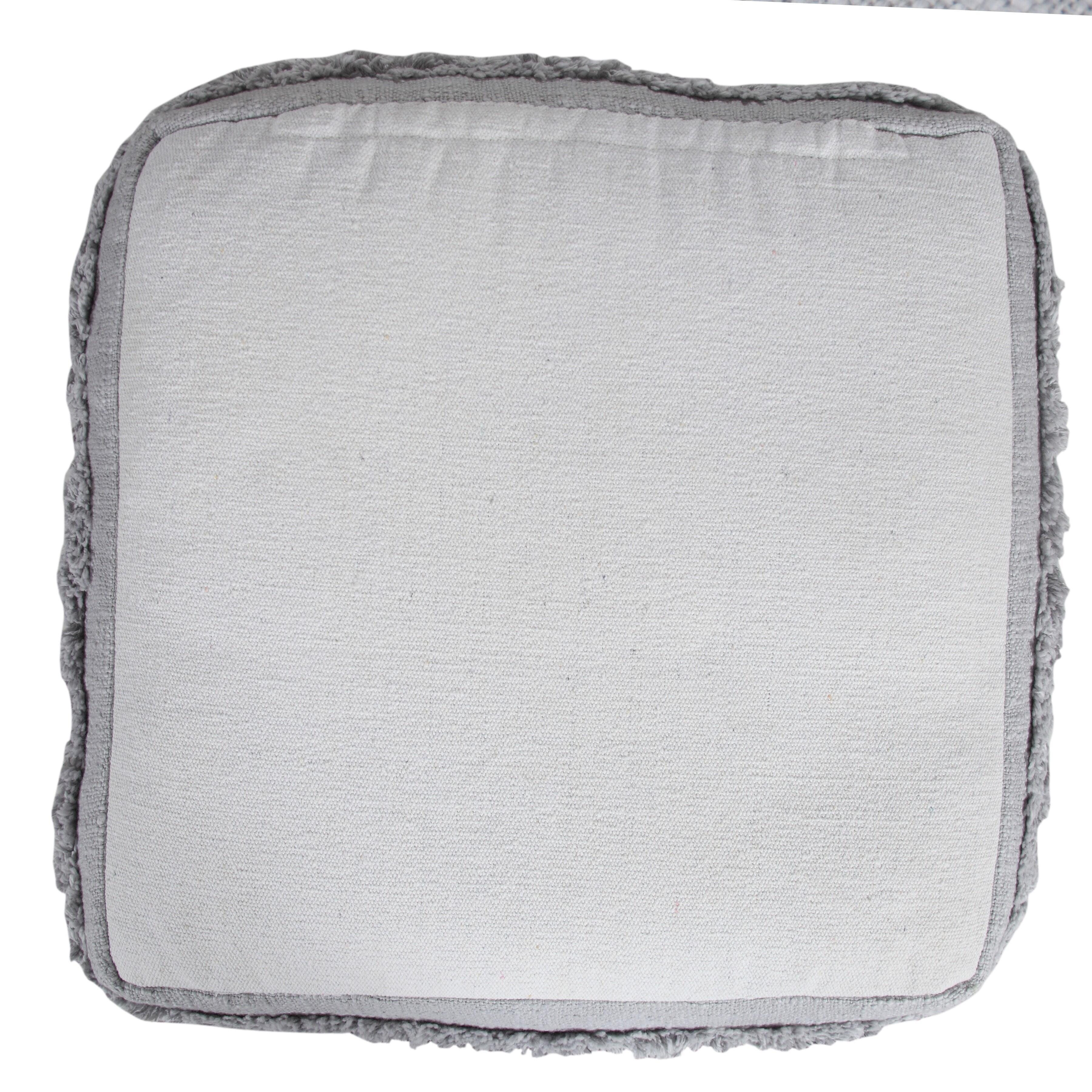 Revelation Striped Pouf, Gray, large