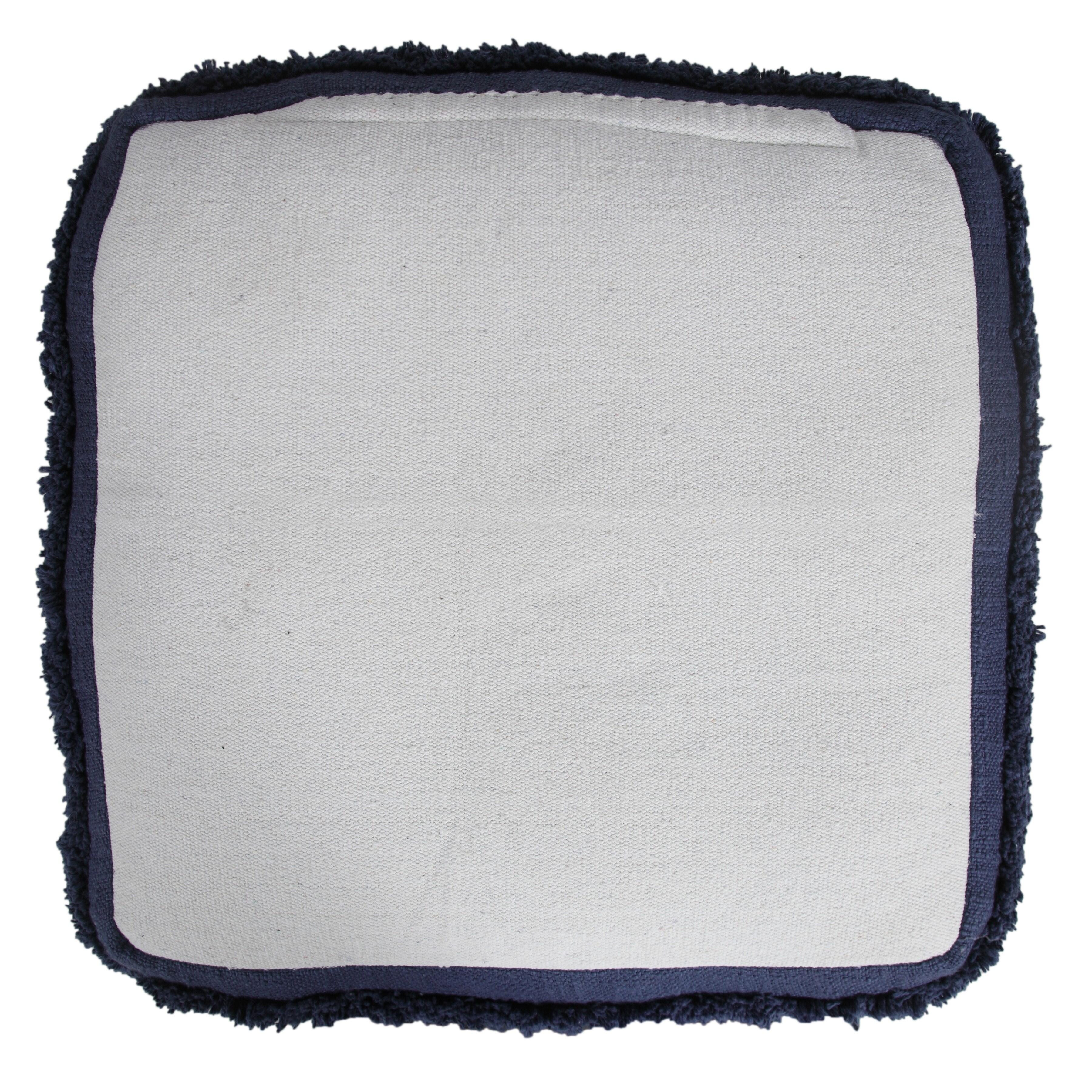 Revelation Striped Pouf, Blue, large