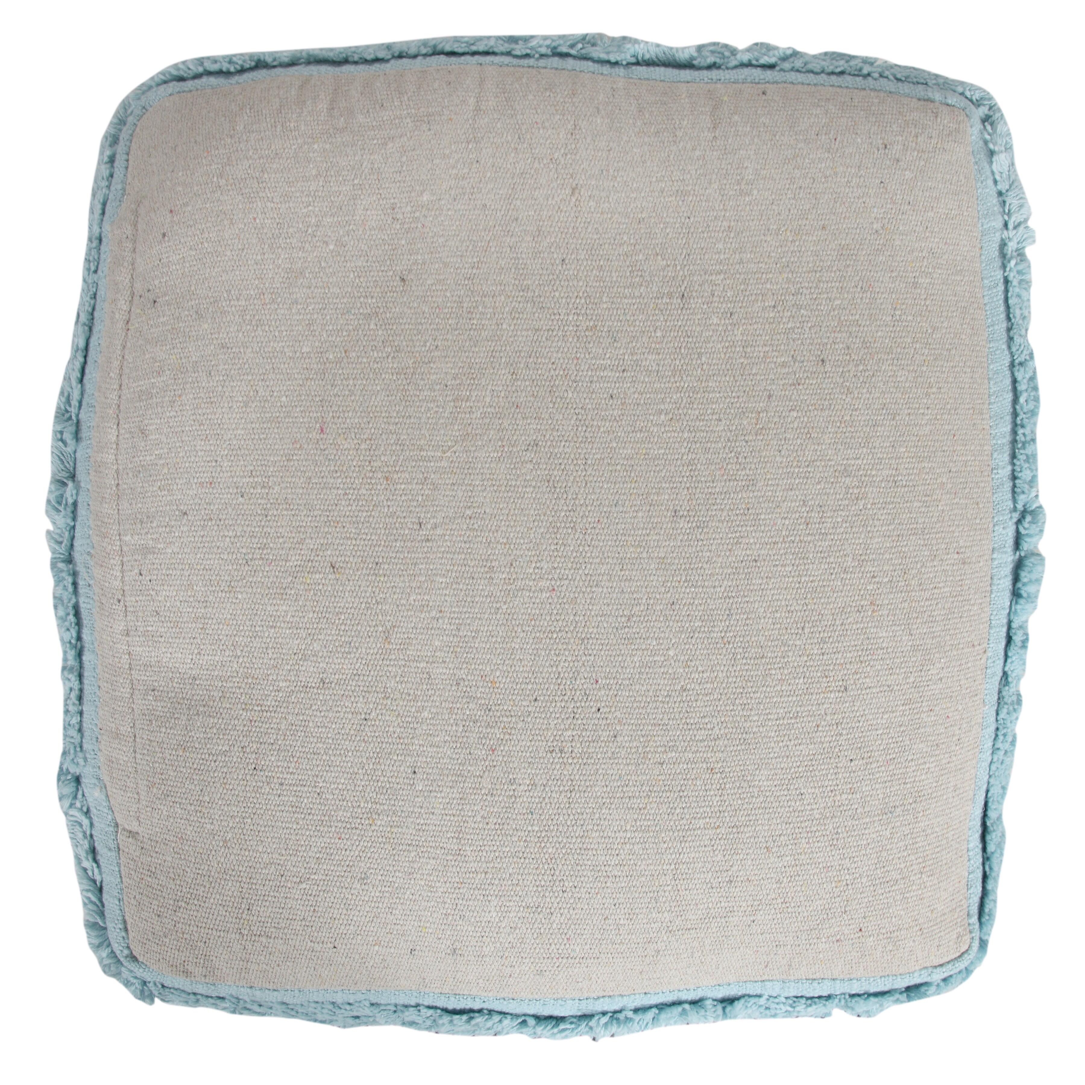 Revelation Striped Pouf, Light Blue, large