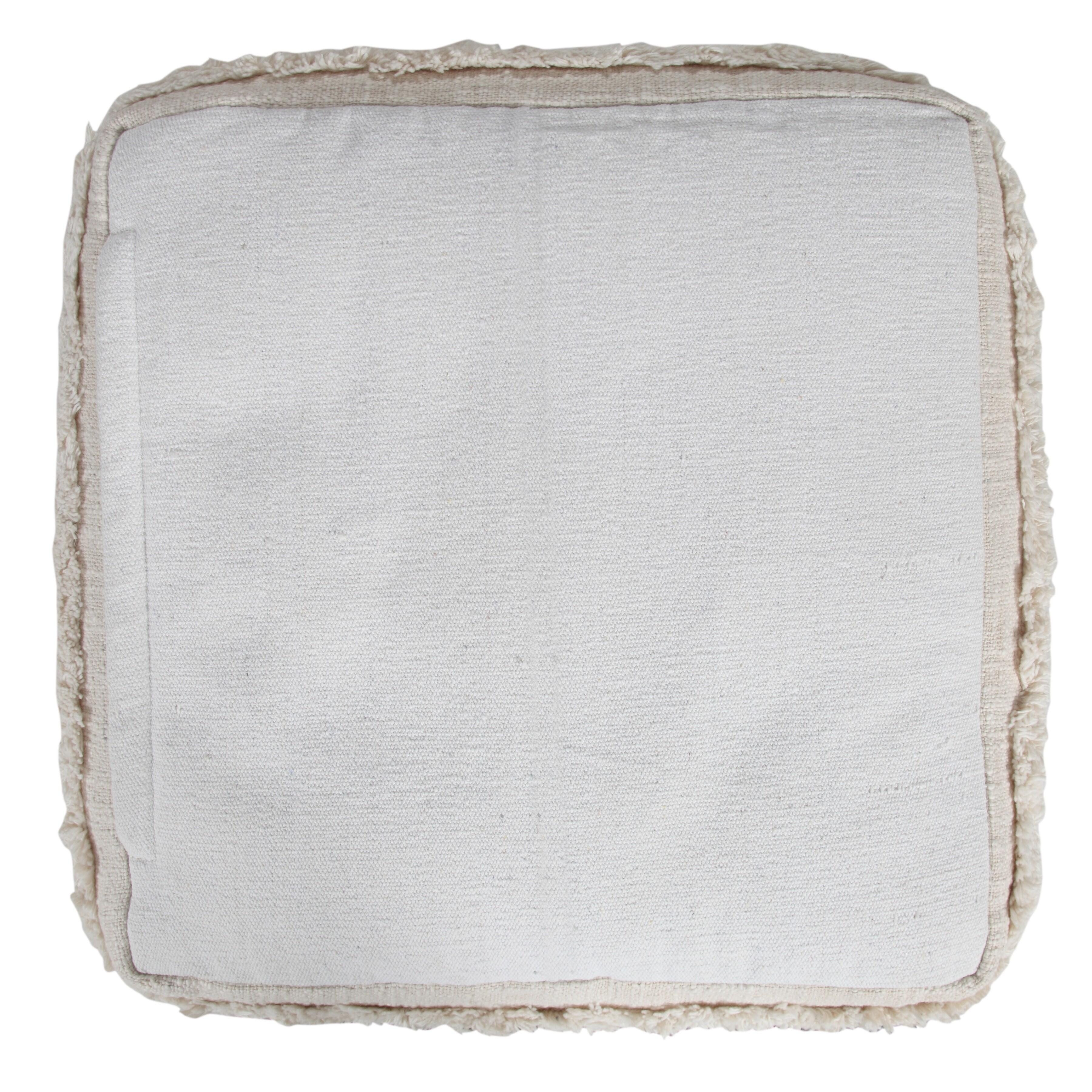 Revelation Striped Pouf, Cream, large