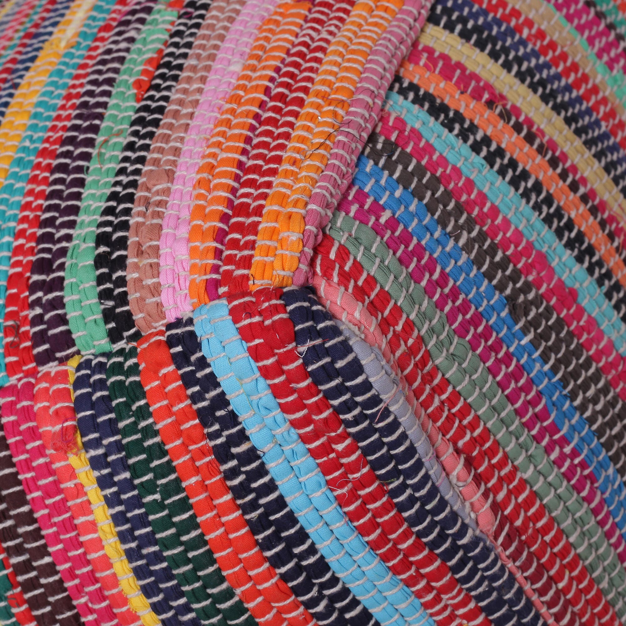 Andros Striped Cube Pouf, , large