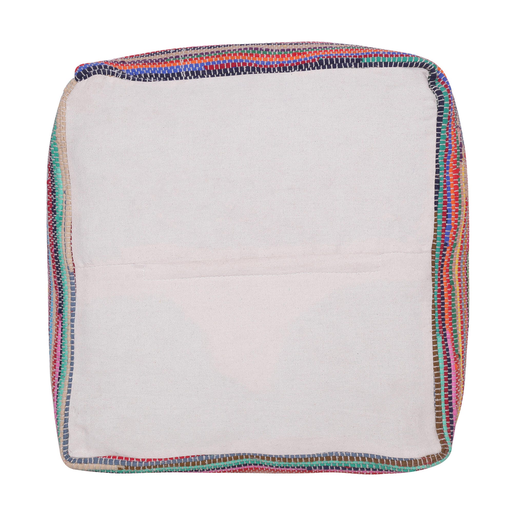 Andros Striped Cube Pouf, , large