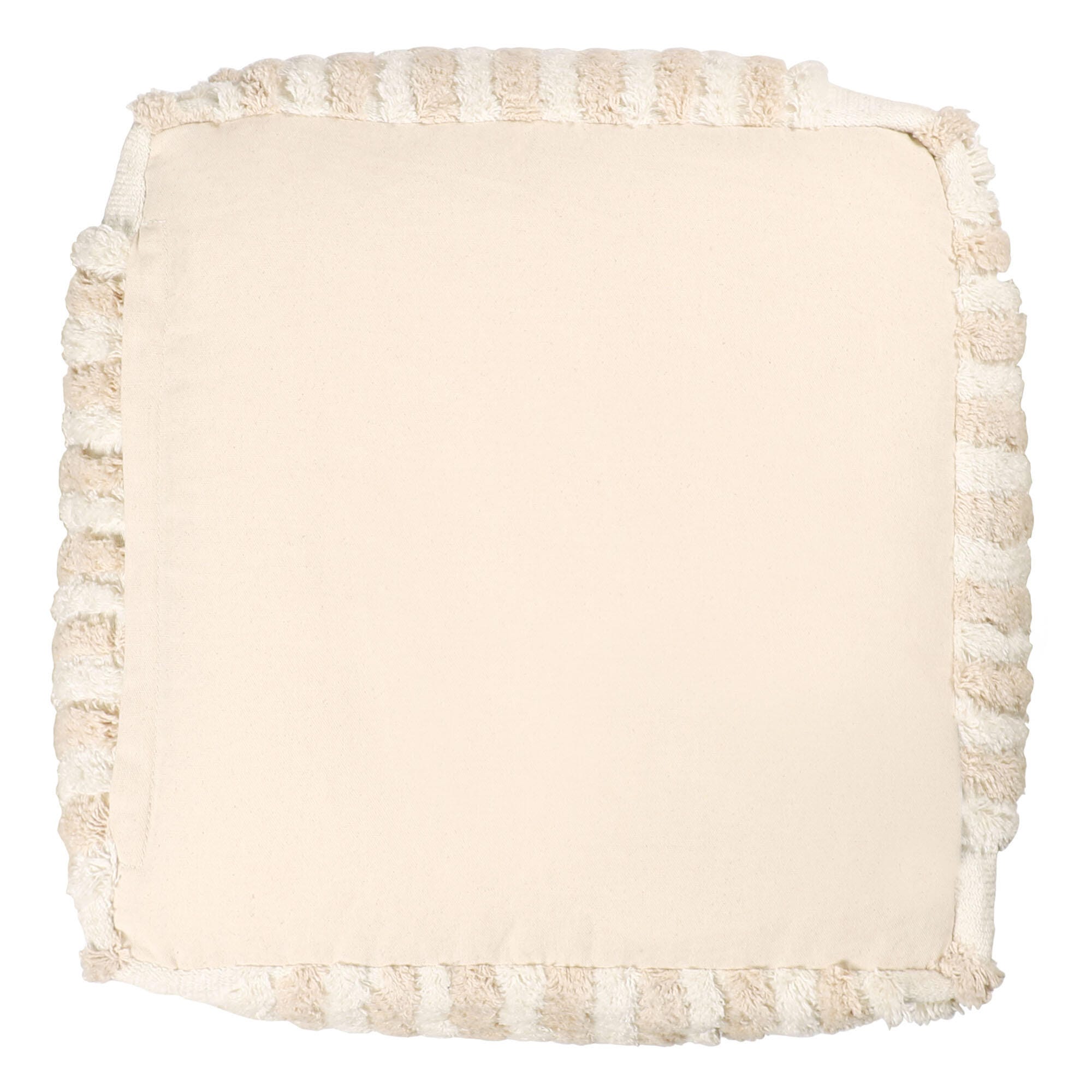 Stacy Garcia Striped Cube Pouf, Beige, large