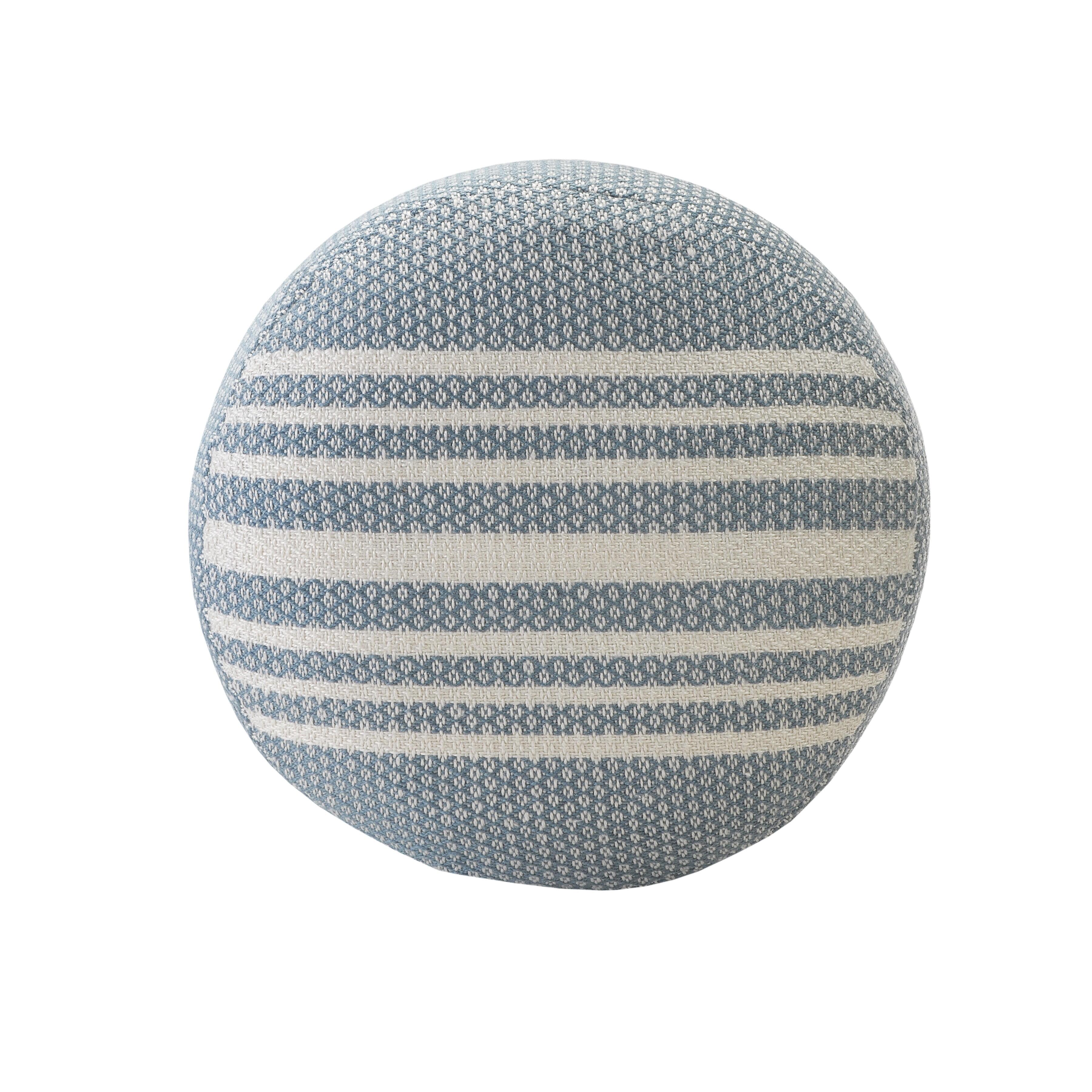 Atlantis Striped Indoor/Outdoor Pouf, , large